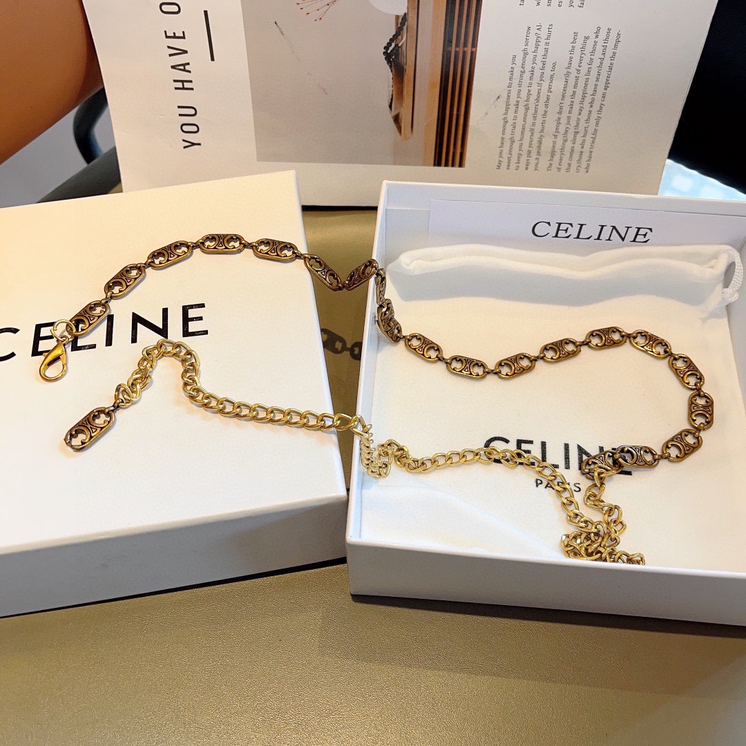 配包装
CELINE （赛琳） 新款凯旋门高级感腰链 项链 两用款，轻奢风高级感百搭款 女神必备单品，时