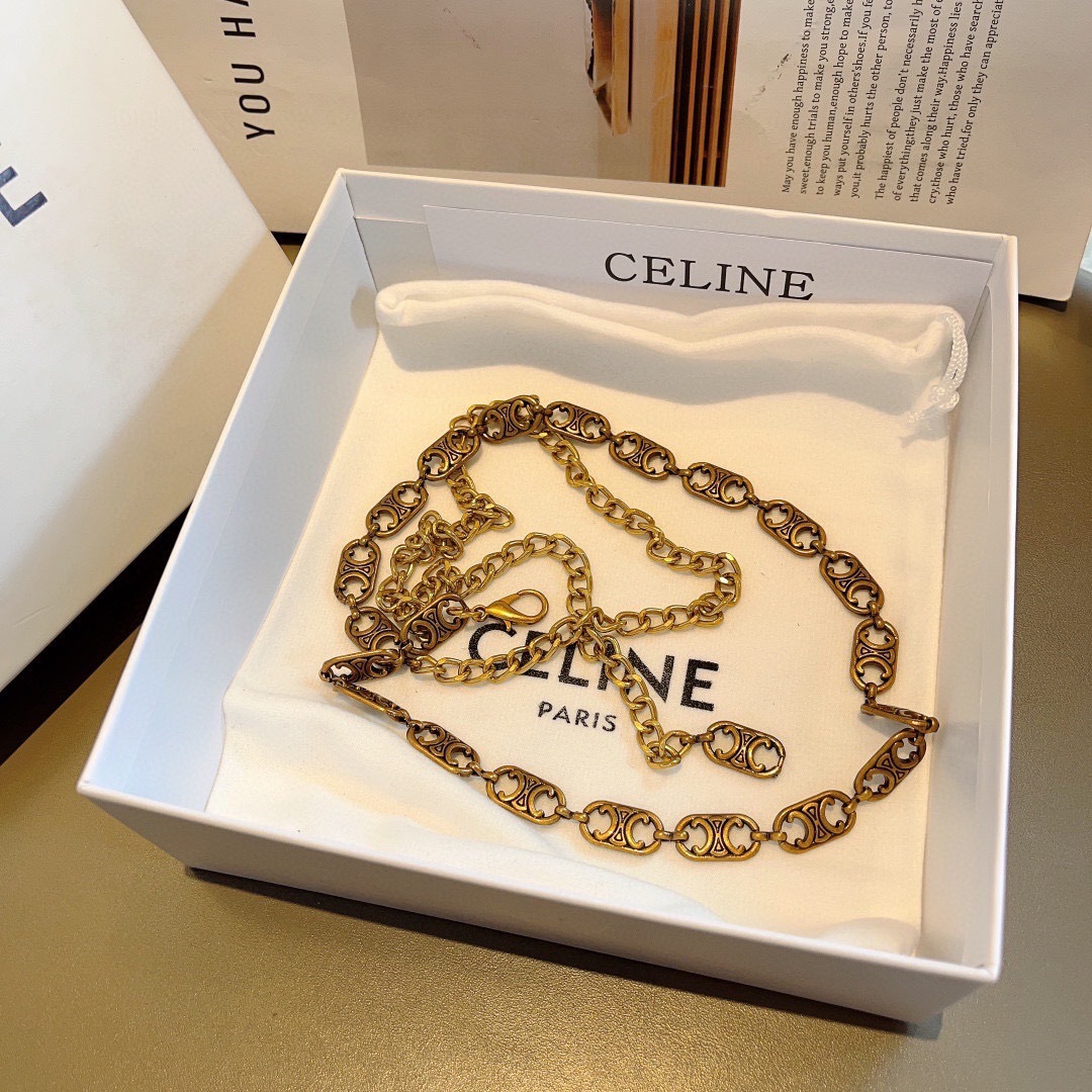 配包装
CELINE （赛琳） 新款凯旋门高级感腰链 项链 两用款，轻奢风高级感百搭款 女神必备单品，时