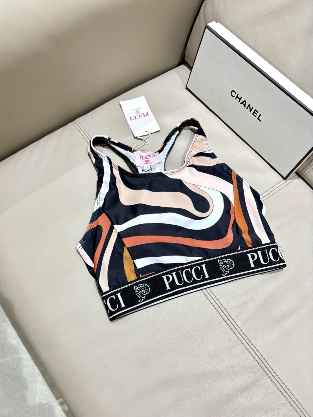 PUCCI新款高弹力健身长款瑜伽服运动套装~小背心➕修身提臀显瘦打底裤S M L Xl