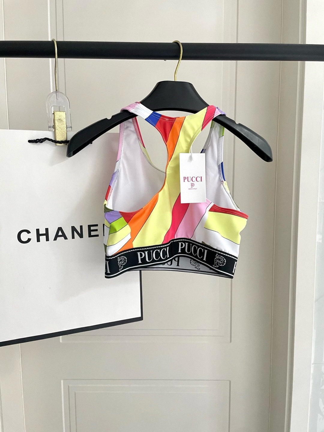 PUCCI新款高弹力健身长款瑜伽服运动套装~小背心➕修身提臀显瘦打底裤S M L Xl
