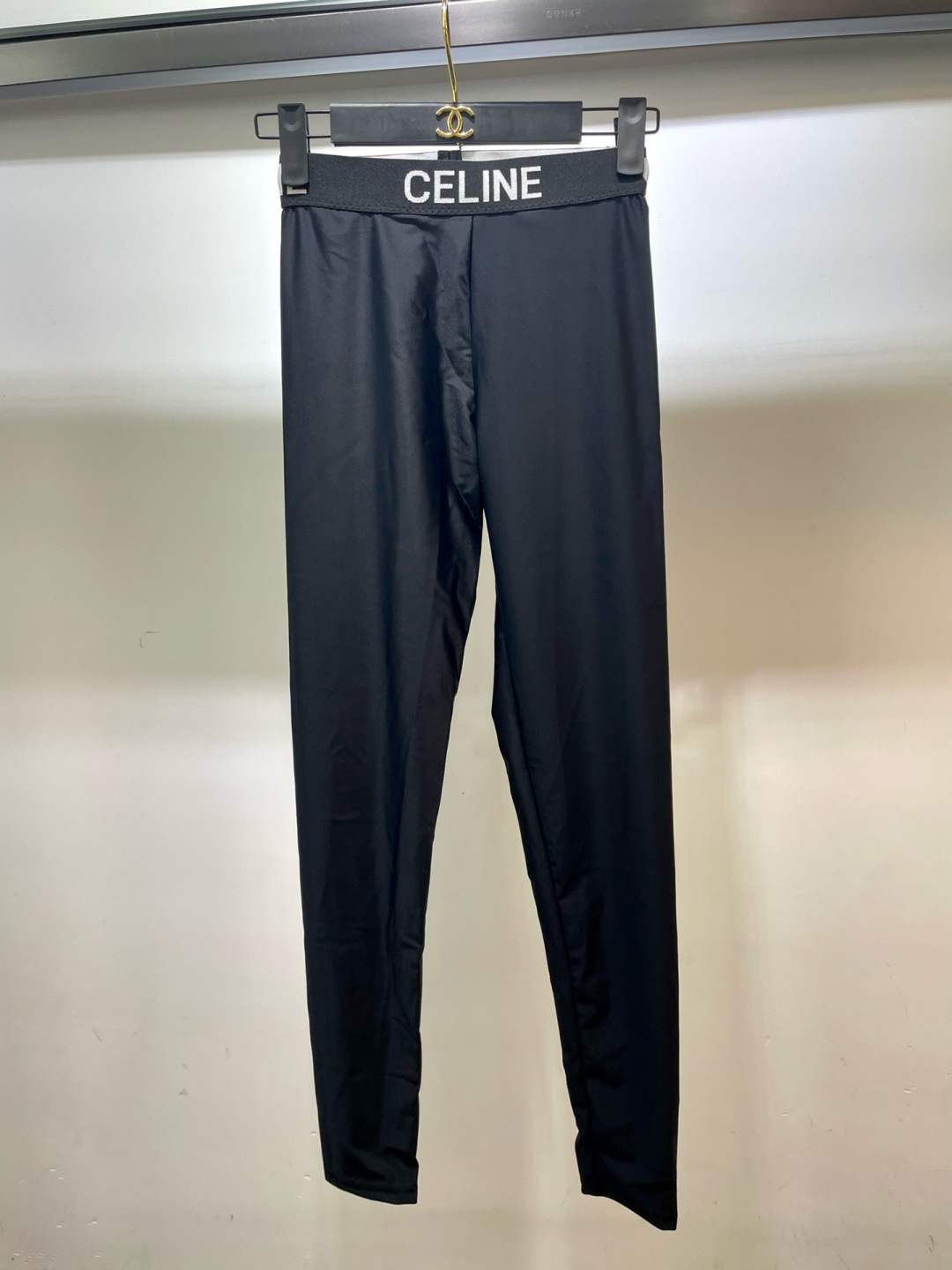 Celine新款紧身运动套装 高弹力修身长袖紧身衣上衣+松紧腰打底裤，瑜伽套装码数：SML Xl