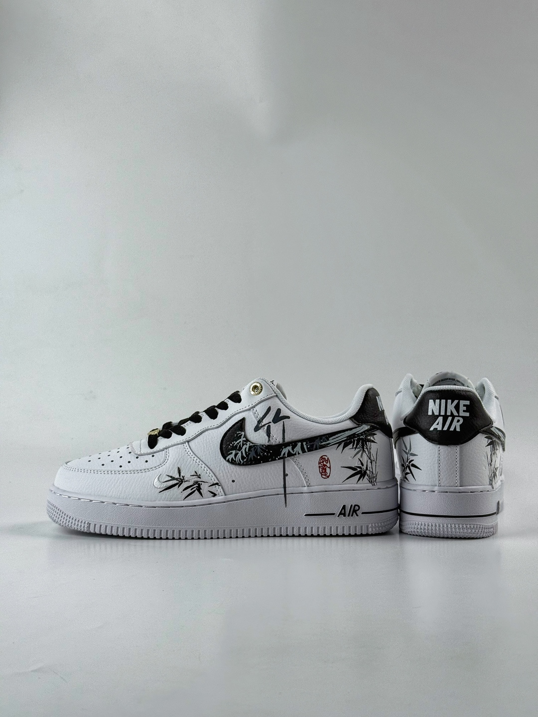 180 Nike Air Force 1 Low 07 水墨竹叶 白黑 DQ7658-100