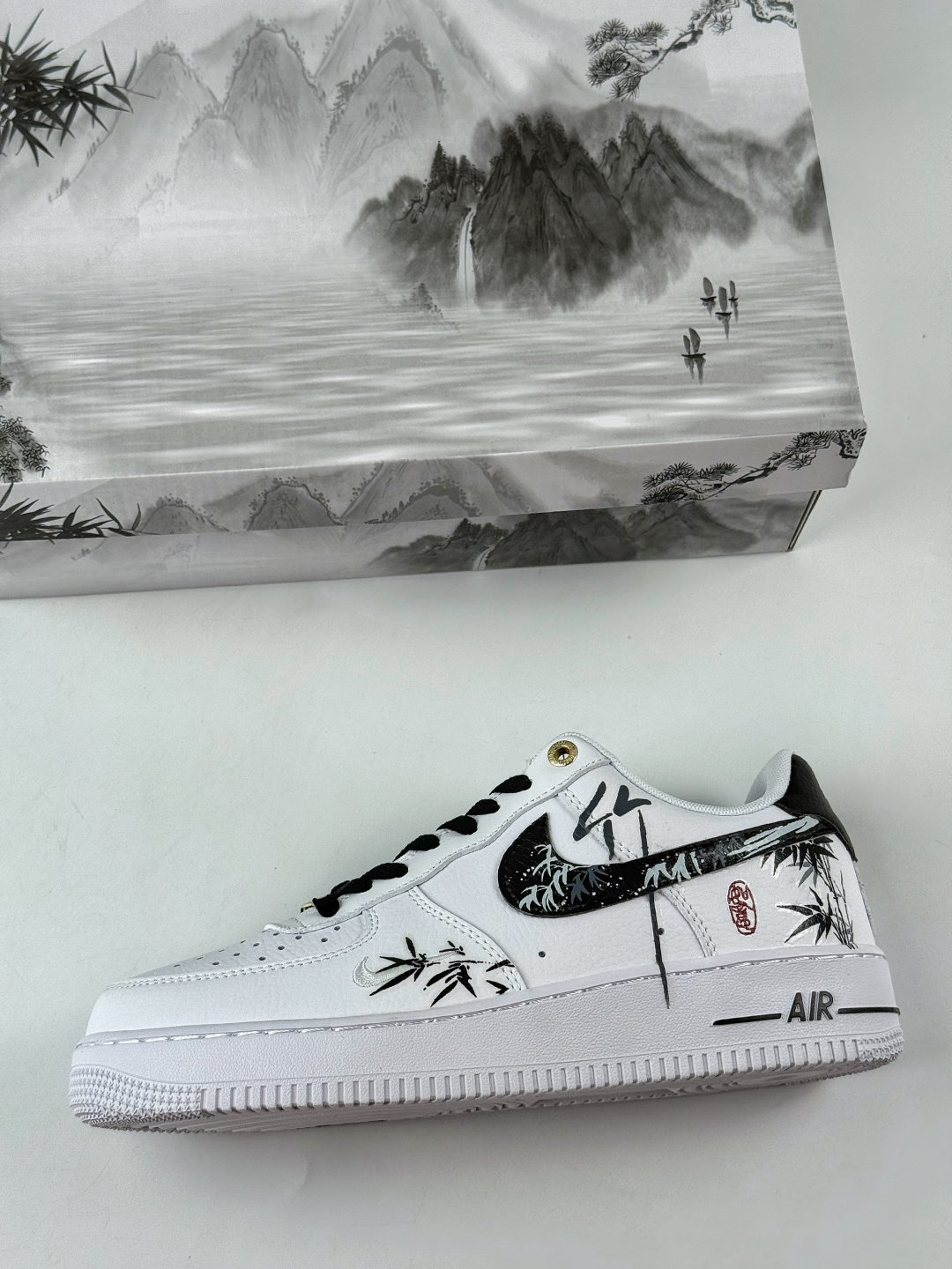 180 Nike Air Force 1 Low 07 水墨竹叶 白黑 DQ7658-100