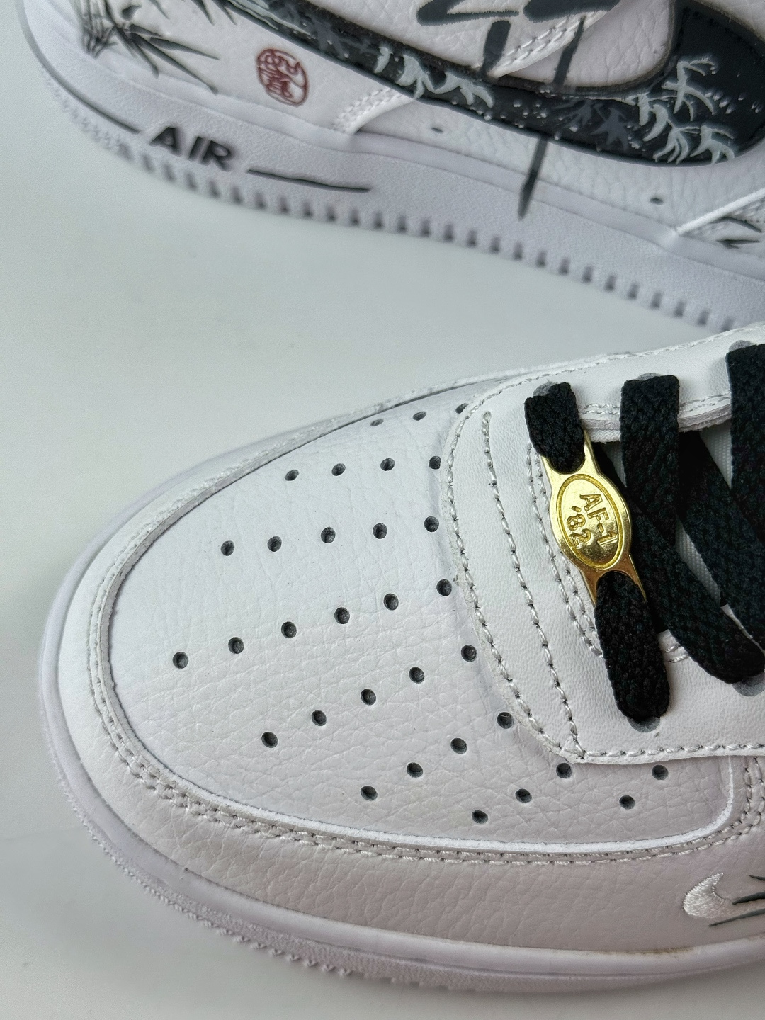 180 Nike Air Force 1 Low 07 水墨竹叶 白黑 DQ7658-100