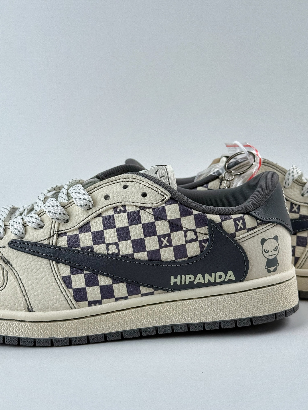 230 Travis Scott x Nike Air Jordan 1 Low x HIPANDA Air Jordan 1 Low 反转白黑方格小勾满天星倒钩 XD1979-001