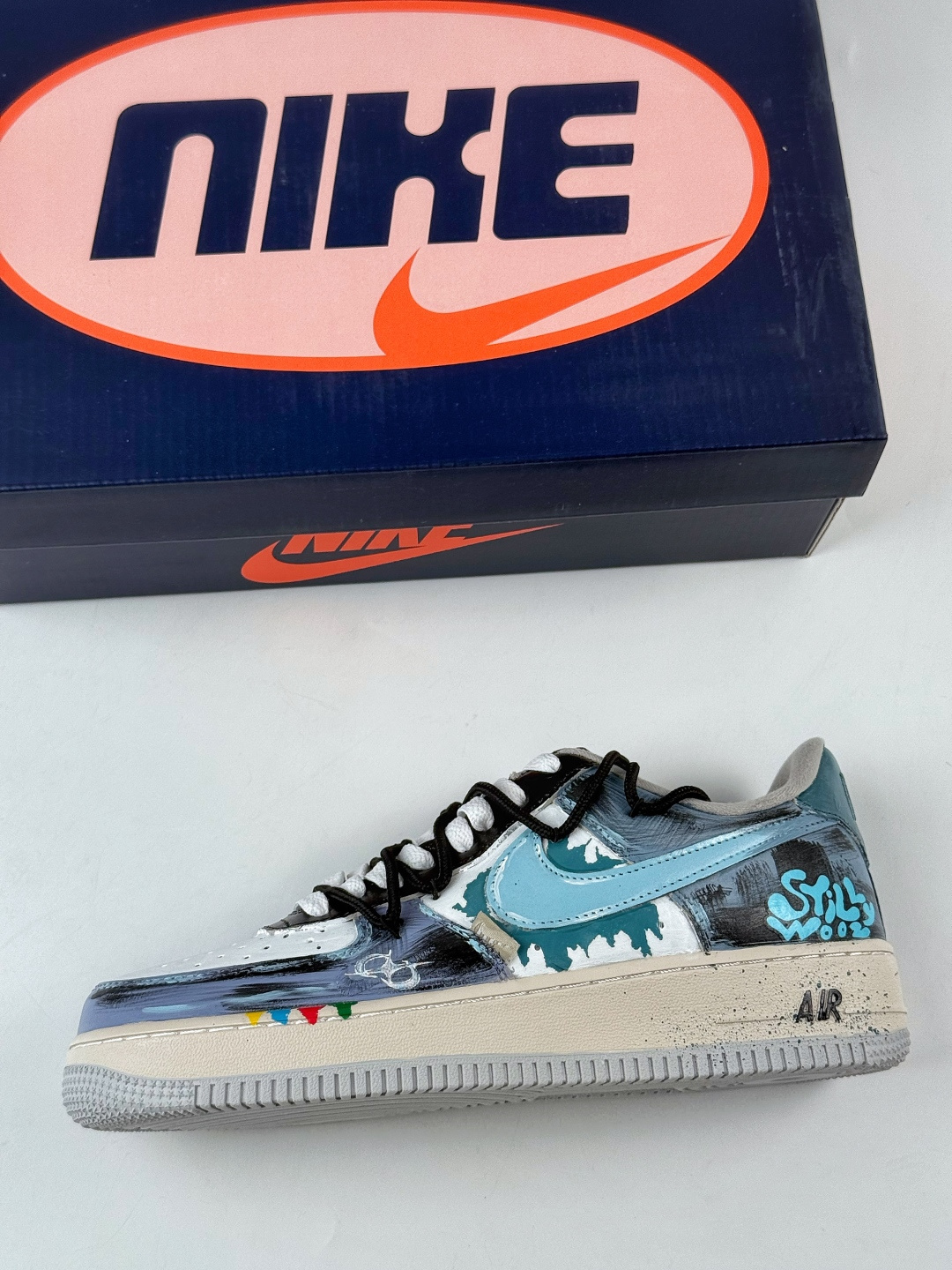 220 Nike Air Force 1 Low 07 蓝白涂鸦绑带 XL2312-101