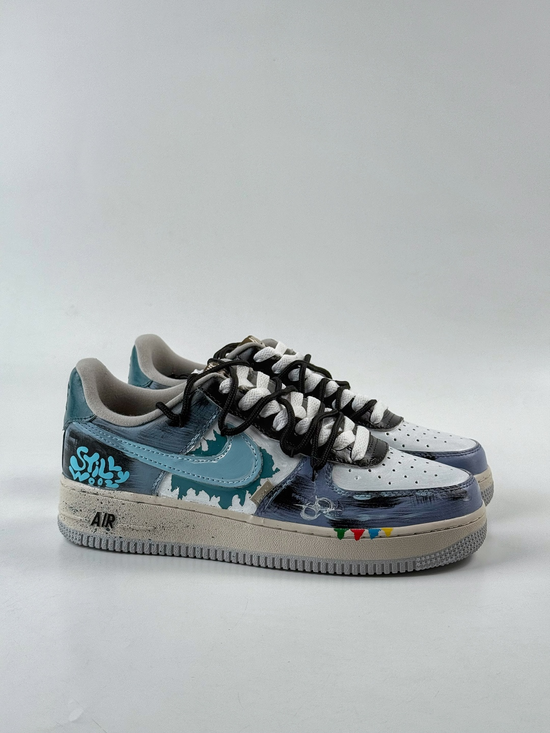 220 Nike Air Force 1 Low 07 蓝白涂鸦绑带 XL2312-101