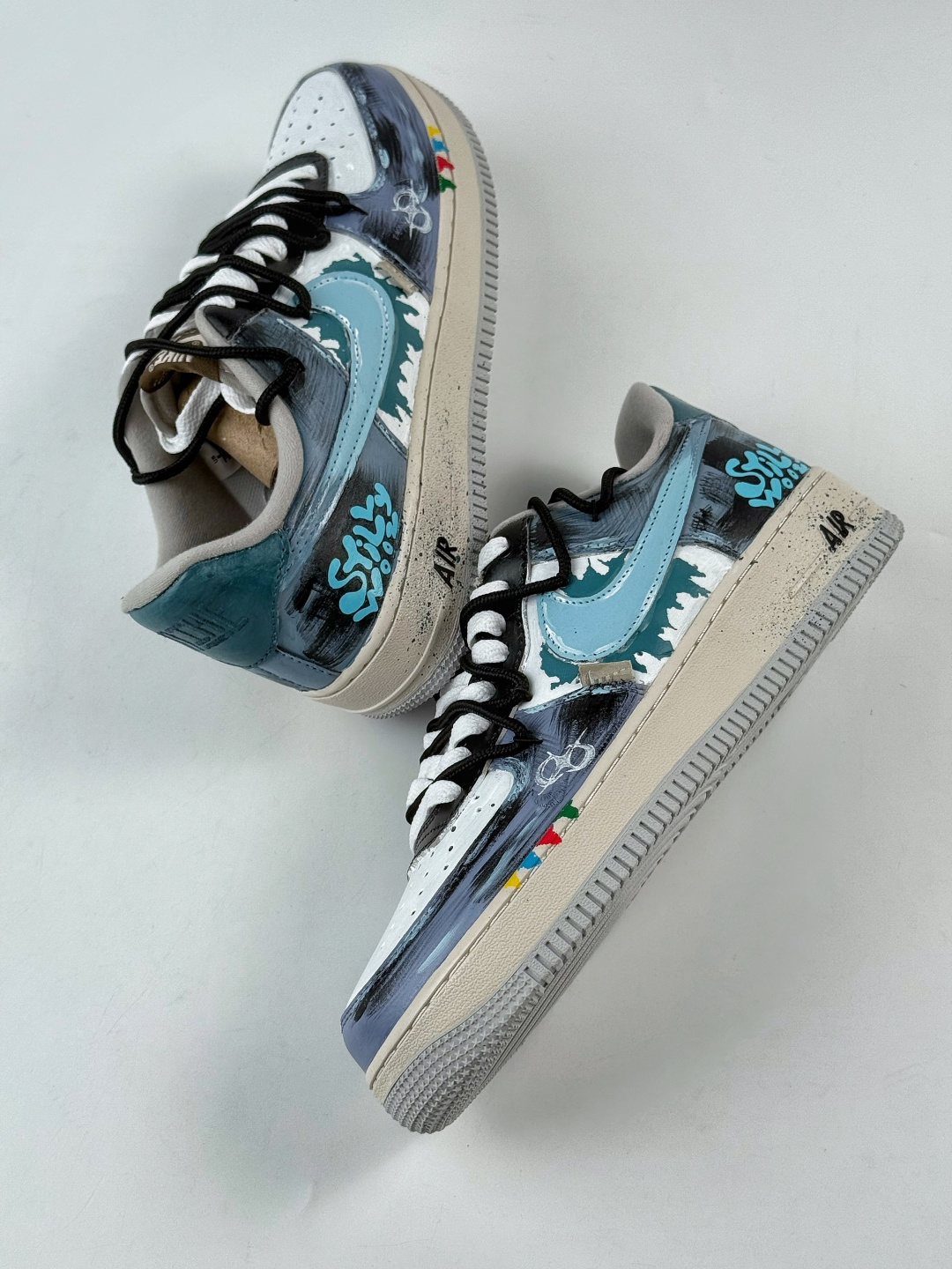 220 Nike Air Force 1 Low 07 蓝白涂鸦绑带 XL2312-101