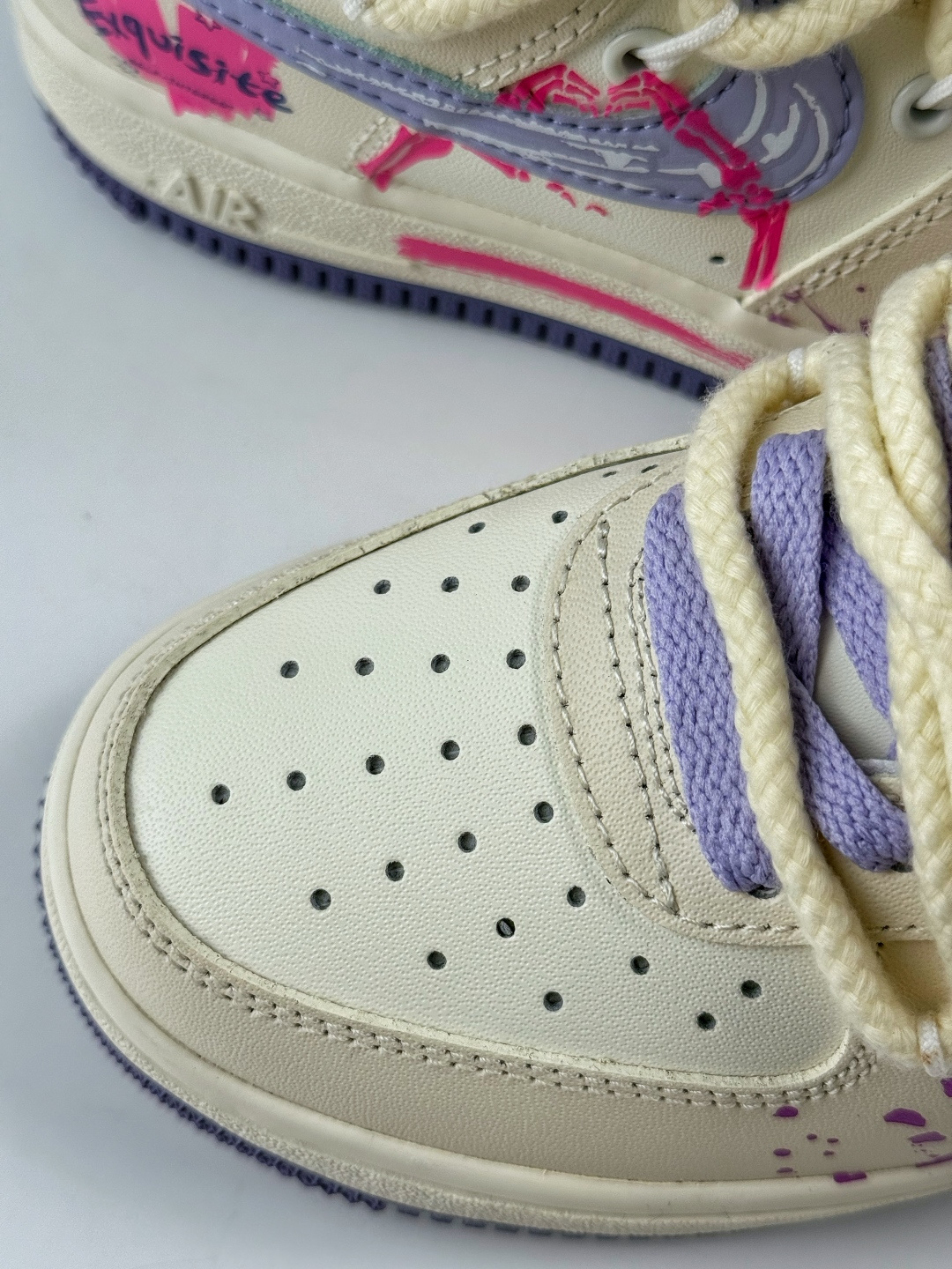 220 Nike Air Force 1 Low 07 米白紫涂鸦绑带 BD7701-220