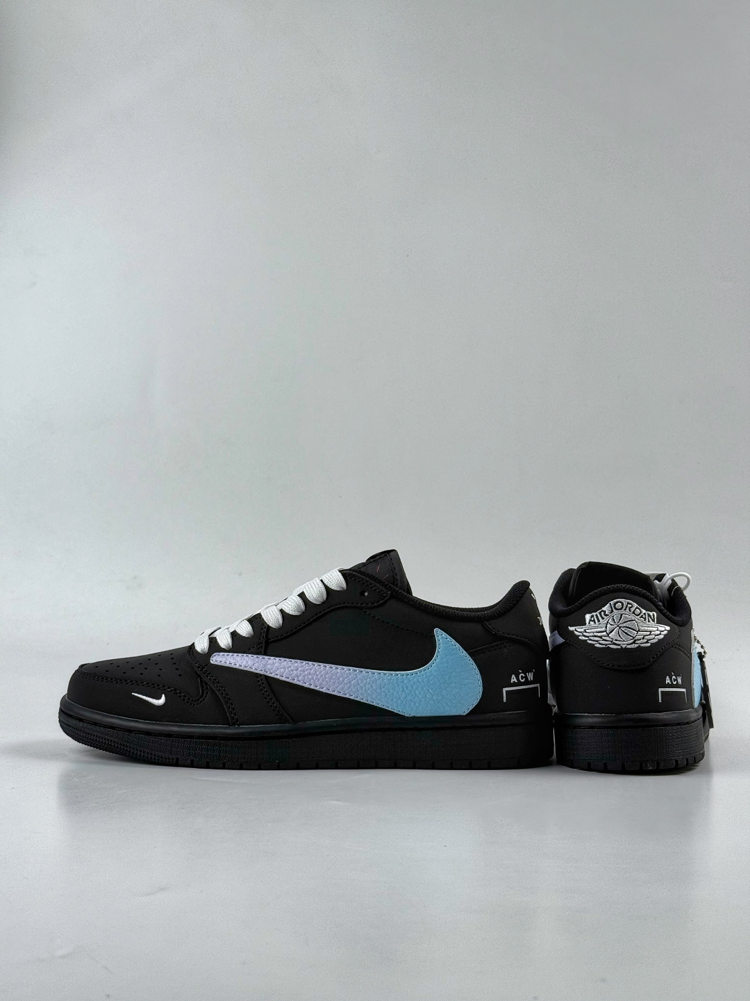 230 Travis Scott x Nike Air Jordan 1 Low x ACW Air Jordan 1 Low 反转黑蓝小勾倒钩纯原版本 AC1808-192