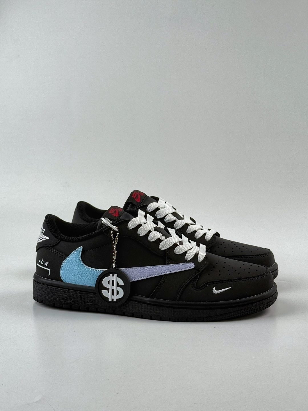 230 Travis Scott x Nike Air Jordan 1 Low x ACW Air Jordan 1 Low 反转黑蓝小勾倒钩纯原版本 AC1808-192