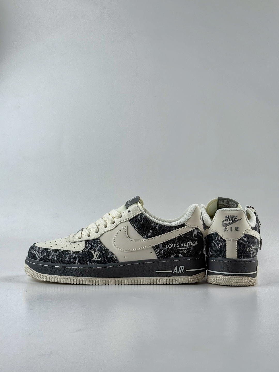 210 Nike Air Force 1 Low 07 x Louis Vuitton 灰白牛仔 SM6668-110