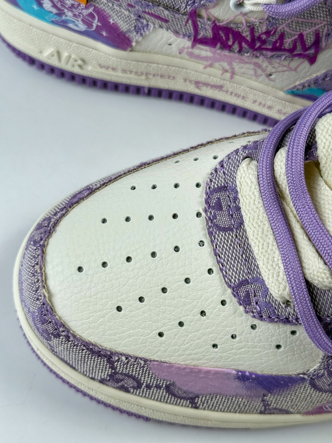 220 Nike Air Force 1 Low 07 x GUCCI 紫白牛仔布绑带 BD7700-202