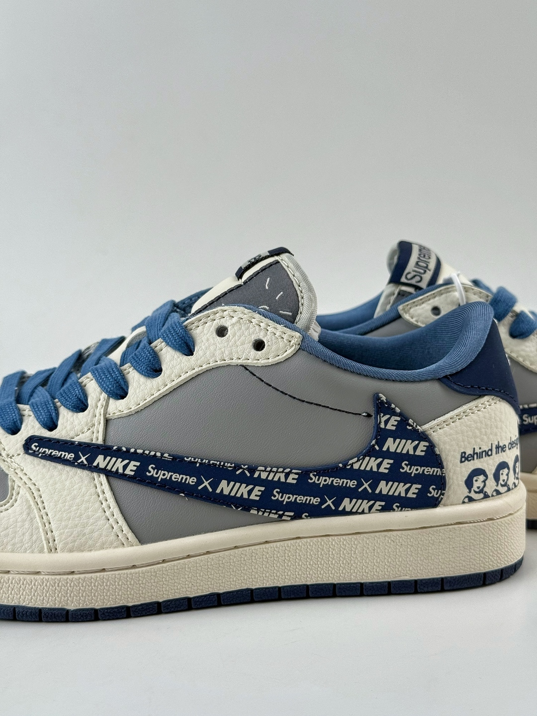 230 Travis Scott x Nike Air Jordan 1 Low x Superme Air Jordan 1 Low 反转白灰蓝倒钩 XD0798-309