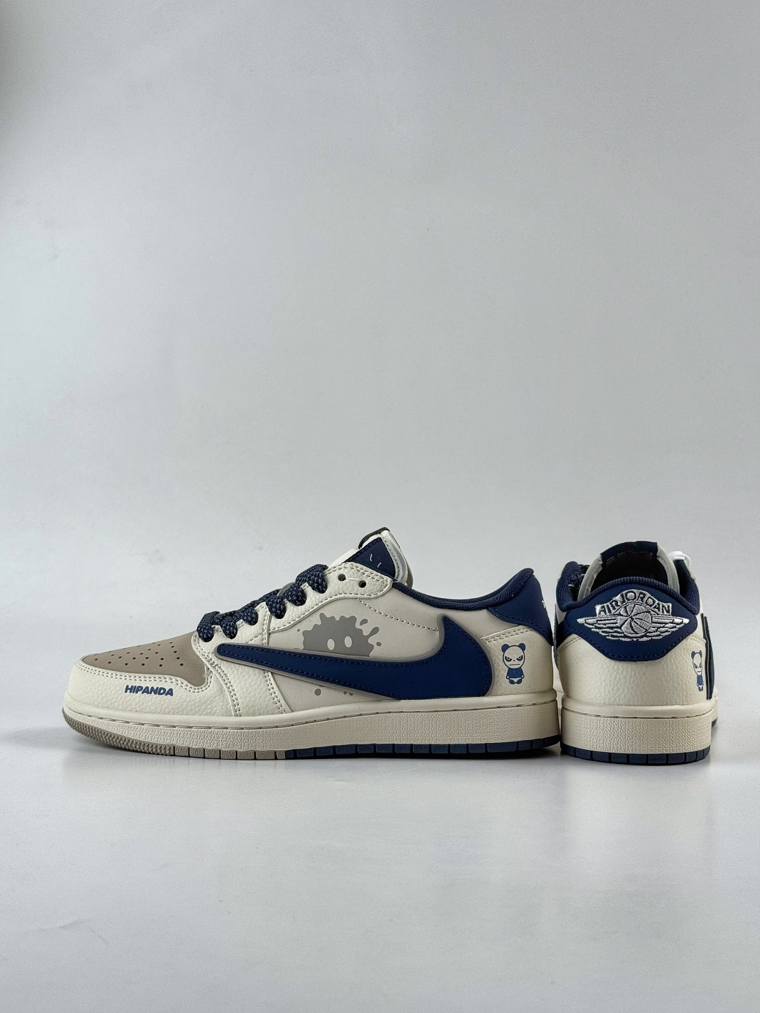 Travis Scott x Nike Air Jordan 1 Low x HIPANDA Air Jordan 1 Low 反转米白蓝满天星倒钩 纯原版本 XD0798-310