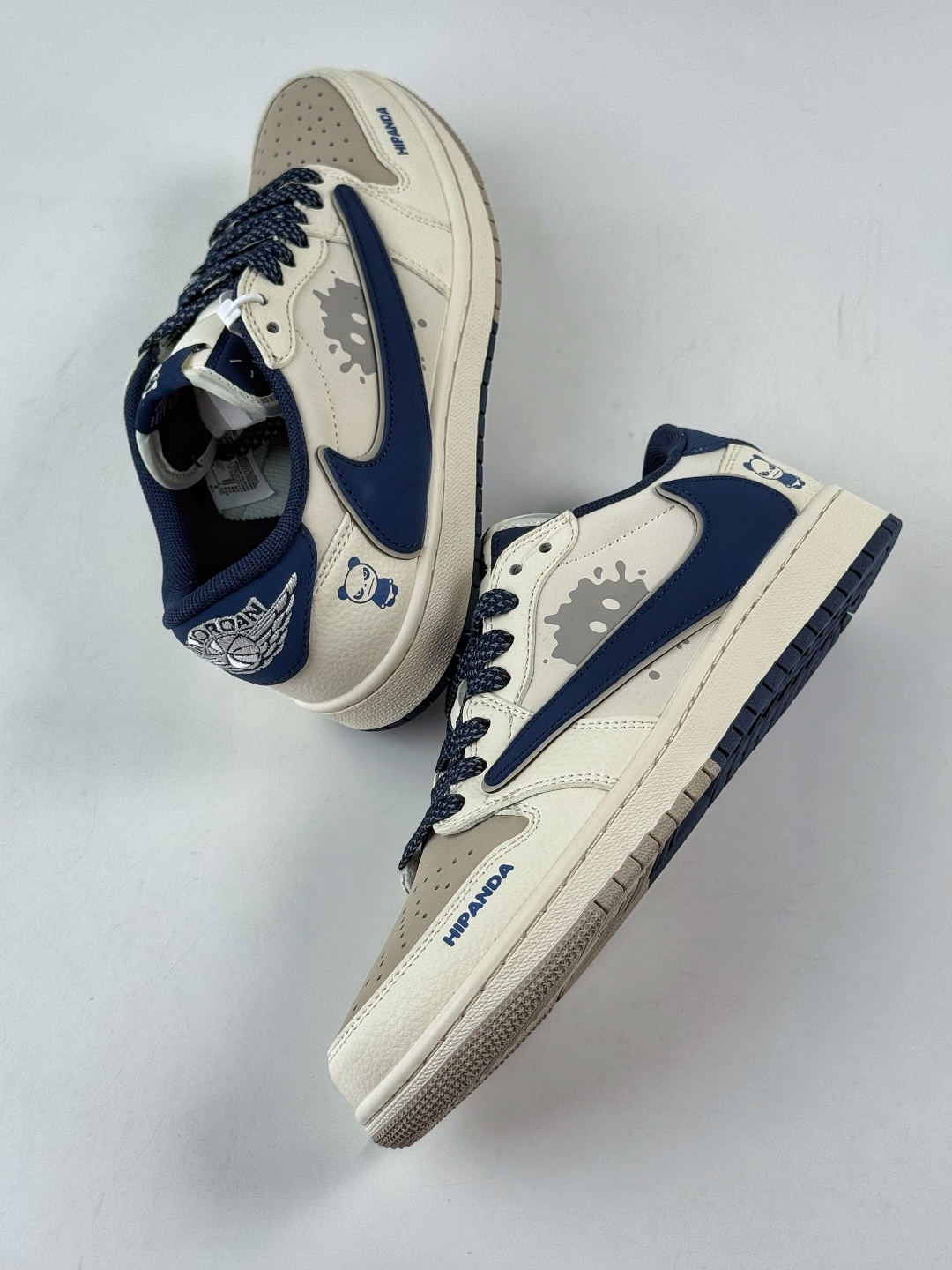 Travis Scott x Nike Air Jordan 1 Low x HIPANDA Air Jordan 1 Low 反转米白蓝满天星倒钩 纯原版本 XD0798-310