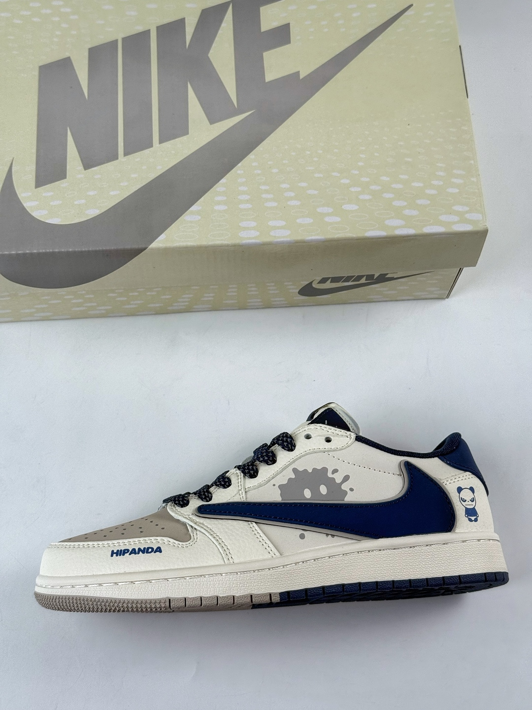 Travis Scott x Nike Air Jordan 1 Low x HIPANDA Air Jordan 1 Low 反转米白蓝满天星倒钩 纯原版本 XD0798-310