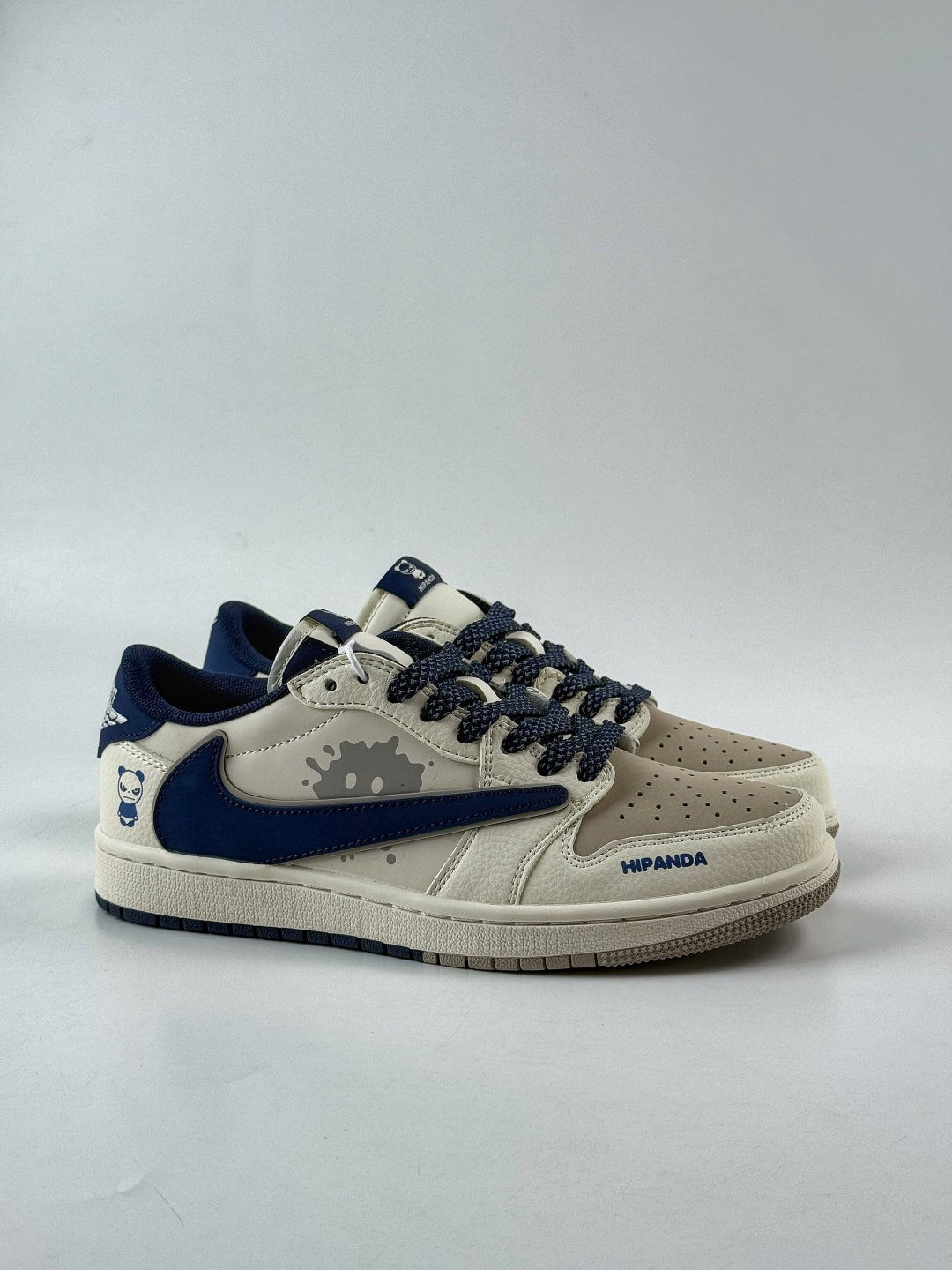 Travis Scott x Nike Air Jordan 1 Low x HIPANDA Air Jordan 1 Low 反转米白蓝满天星倒钩 纯原版本 XD0798-310