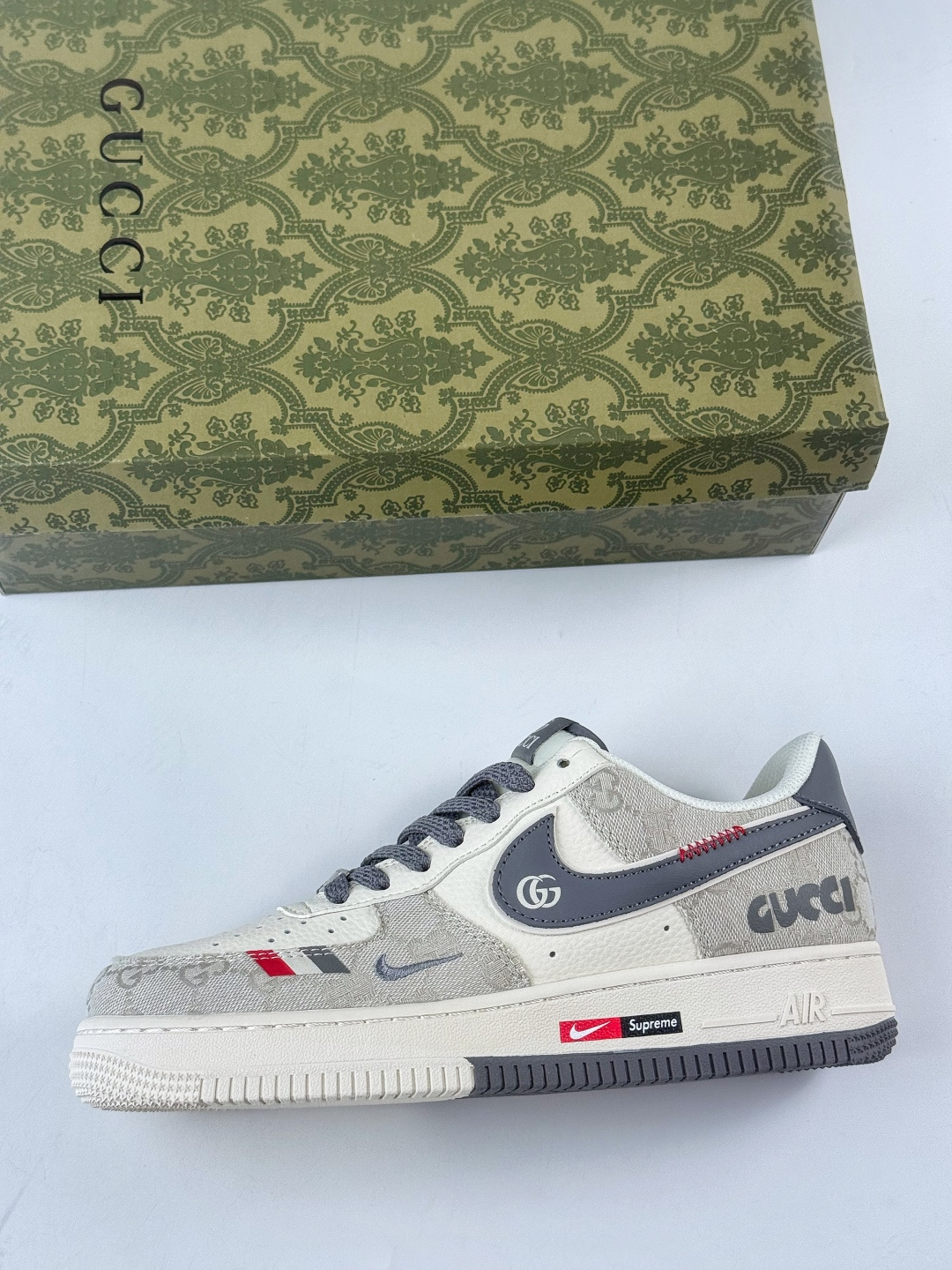 Nike Air Force 1 Low 07 x GUCCI 灰白小勾 MZ9588-808 Nike Air Force 1 Low 07 x GUCCI 灰白小勾 MZ9588-808