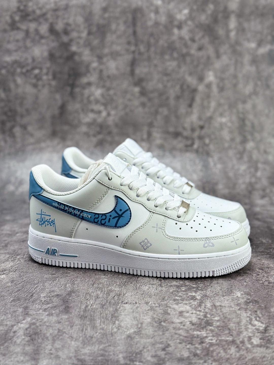 Nike Air Force 1 Low 07 x Stussy 米白蓝 ZH0316-137