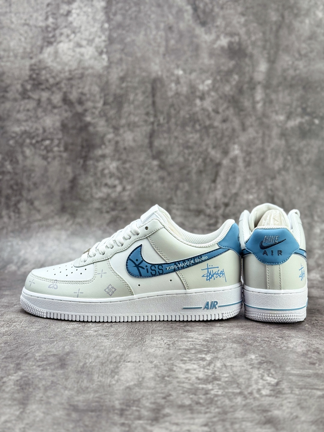 Nike Air Force 1 Low 07 x Stussy 米白蓝 ZH0316-137
