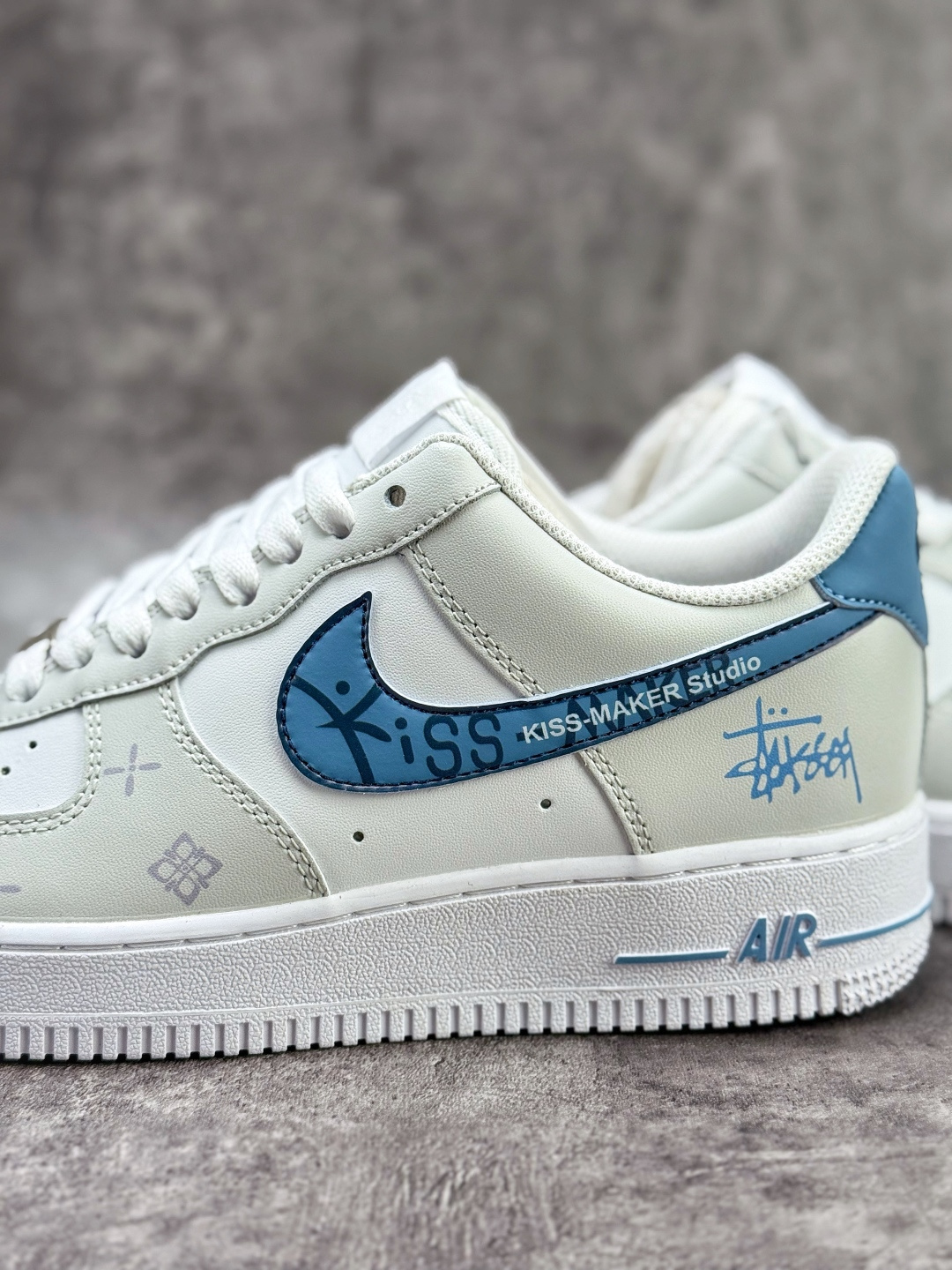 Nike Air Force 1 Low 07 x Stussy 米白蓝 ZH0316-137