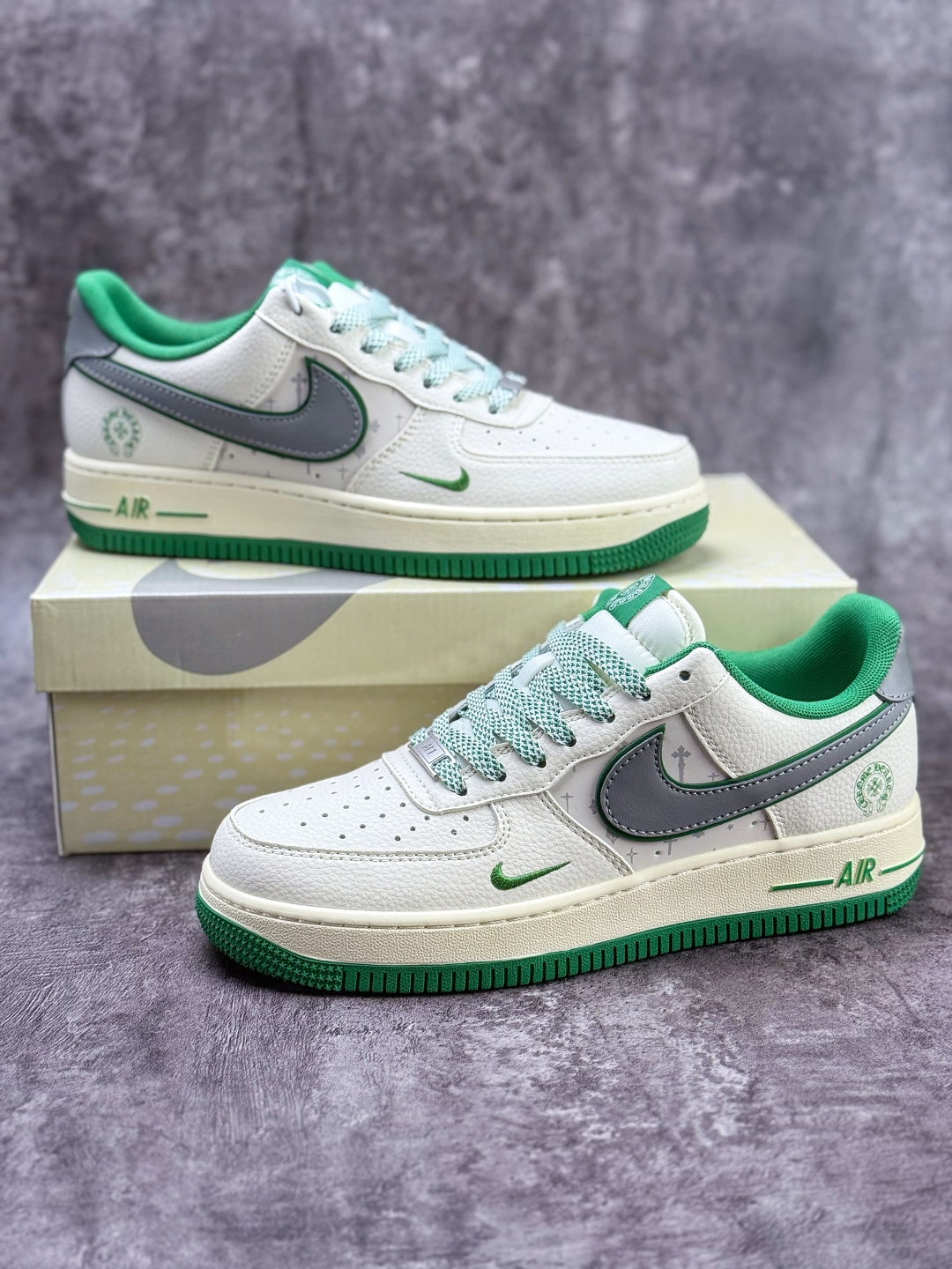 Nike Air Force 1 Low 07 十字架 白绿小勾满天星 QW5606-260