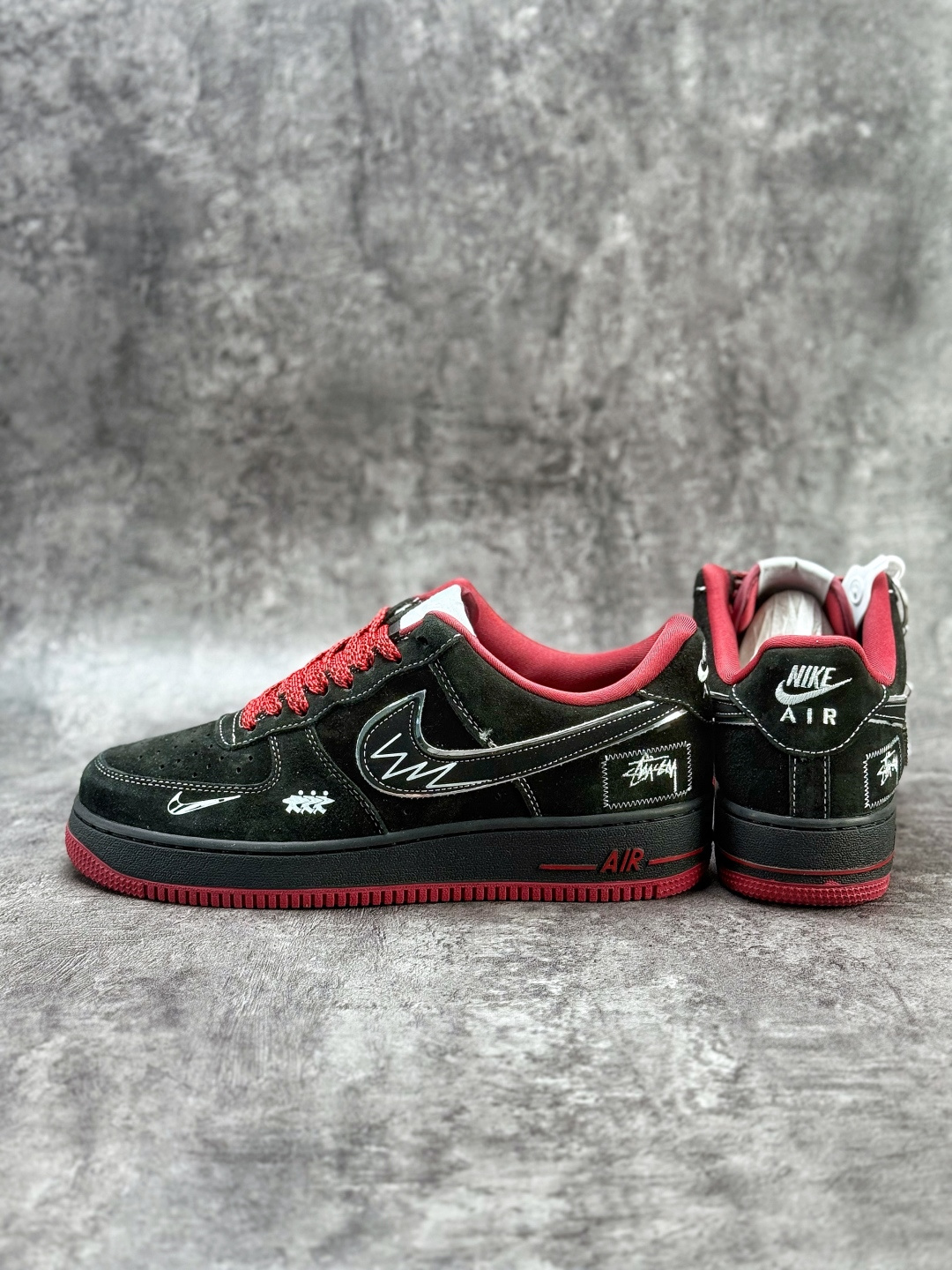 Nike Air Force 1 Low 07 x Stussy 黑红小勾满天星 SY1388-009