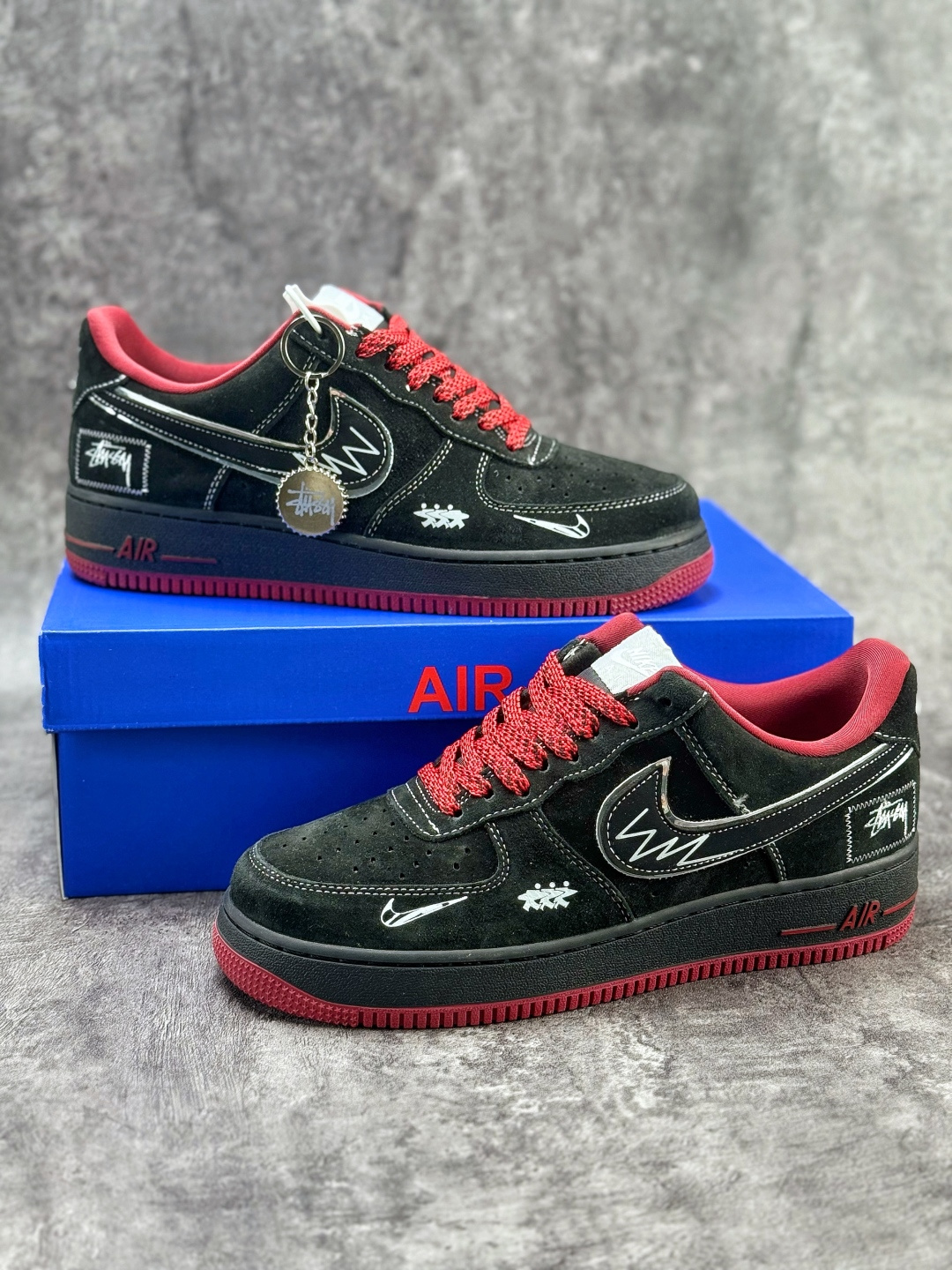 Nike Air Force 1 Low 07 x Stussy 黑红小勾满天星 SY1388-009