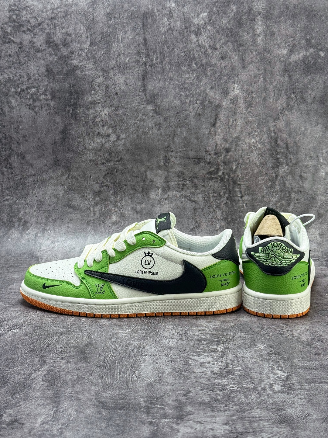 Travis Scott x Nike Air Jordan 1 Low x Louis Vuitton Air Jordan 1 Low 反转绿白黑小勾倒钩 DZ2688-002-莆田鞋,莆田鞋货源,高仿鞋,高仿鞋货源,安福档口,莆田高仿鞋,莆田鞋批发,高仿鞋批发,莆田高仿运动鞋,高仿运动鞋,莆田运动鞋 Travis Scott x Nike Air Jordan 1 Low x Louis Vuitton Air Jordan 1 Low 反转绿白黑小勾倒钩 DZ2688-002