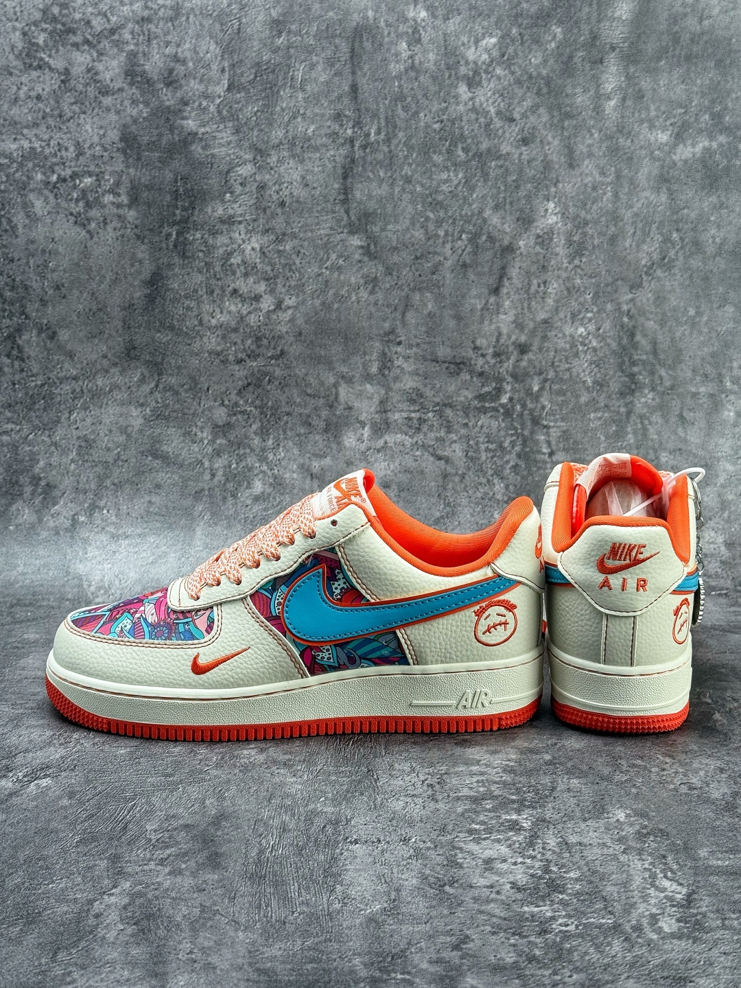 Nike Air Force 1 Low 07 白蓝橙小勾满天星 XL1979-125-莆田鞋,莆田鞋货源,高仿鞋,高仿鞋货源,安福档口,莆田高仿鞋,莆田鞋批发,高仿鞋批发,莆田高仿运动鞋,高仿运动鞋,莆田运动鞋 Nike Air Force 1 Low 07 白蓝橙小勾满天星 XL1979-125