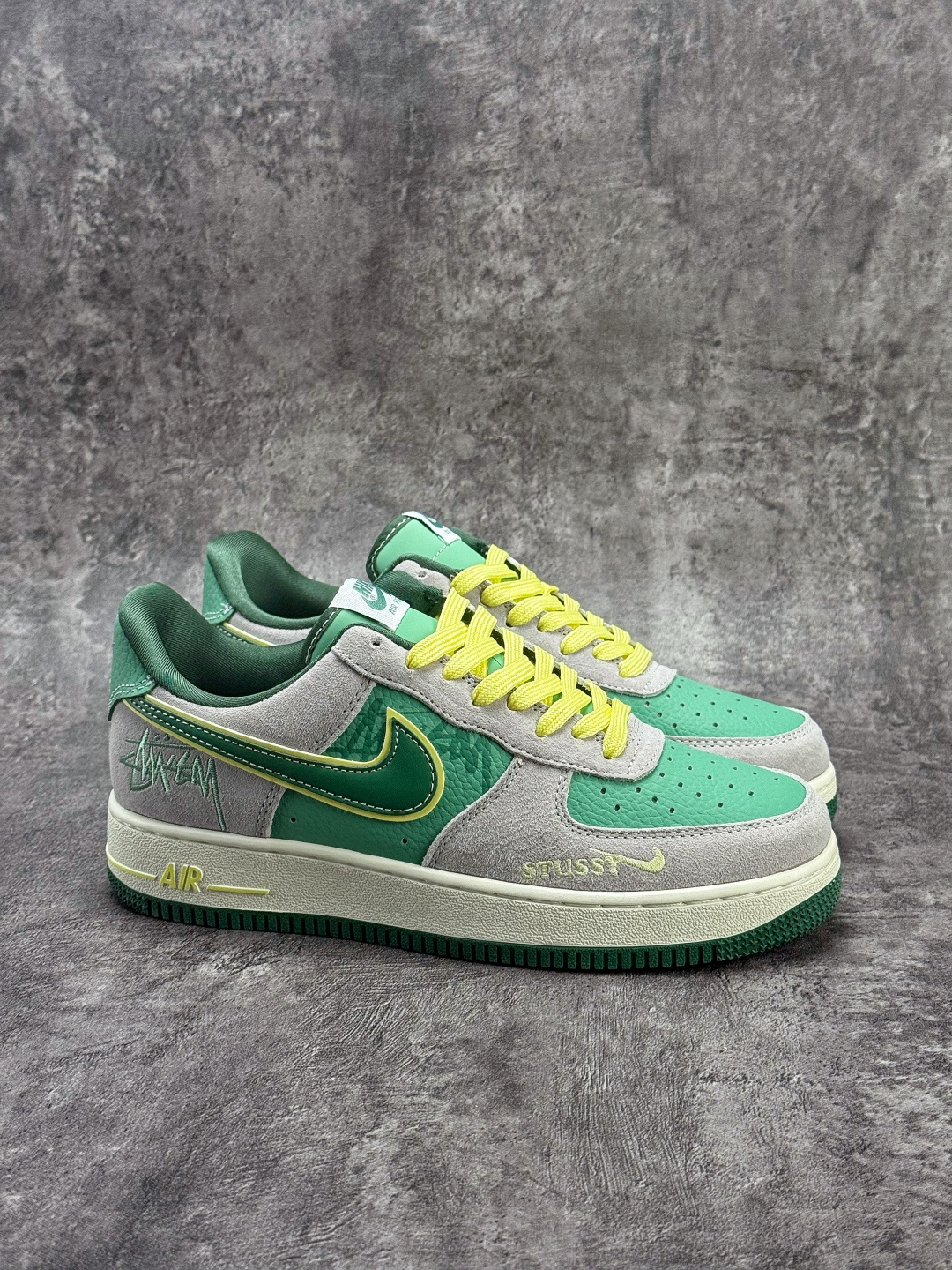 Nike Air Force 1 Low 07 x Stussy 灰绿黄小勾 SS1979-007