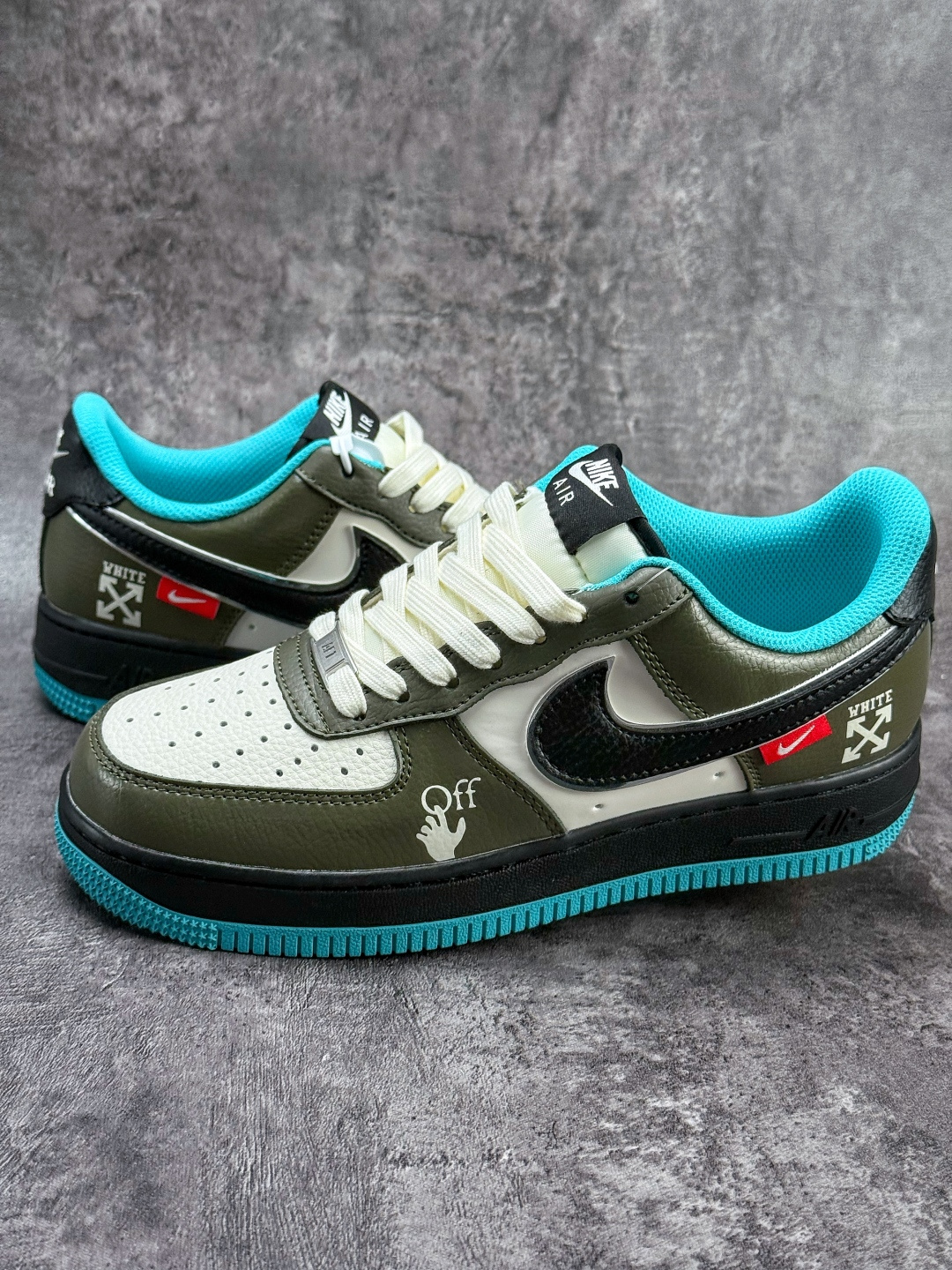 Nike Air Force 1 Low 07 x OFF-WHITE 绿白蓝 QW5836-022