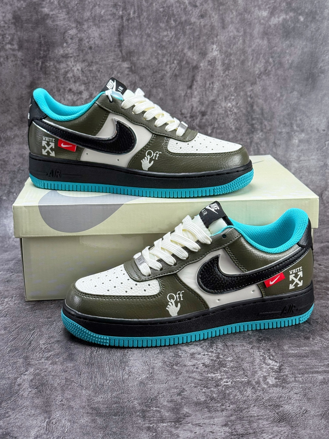 Nike Air Force 1 Low 07 x OFF-WHITE 绿白蓝 QW5836-022
