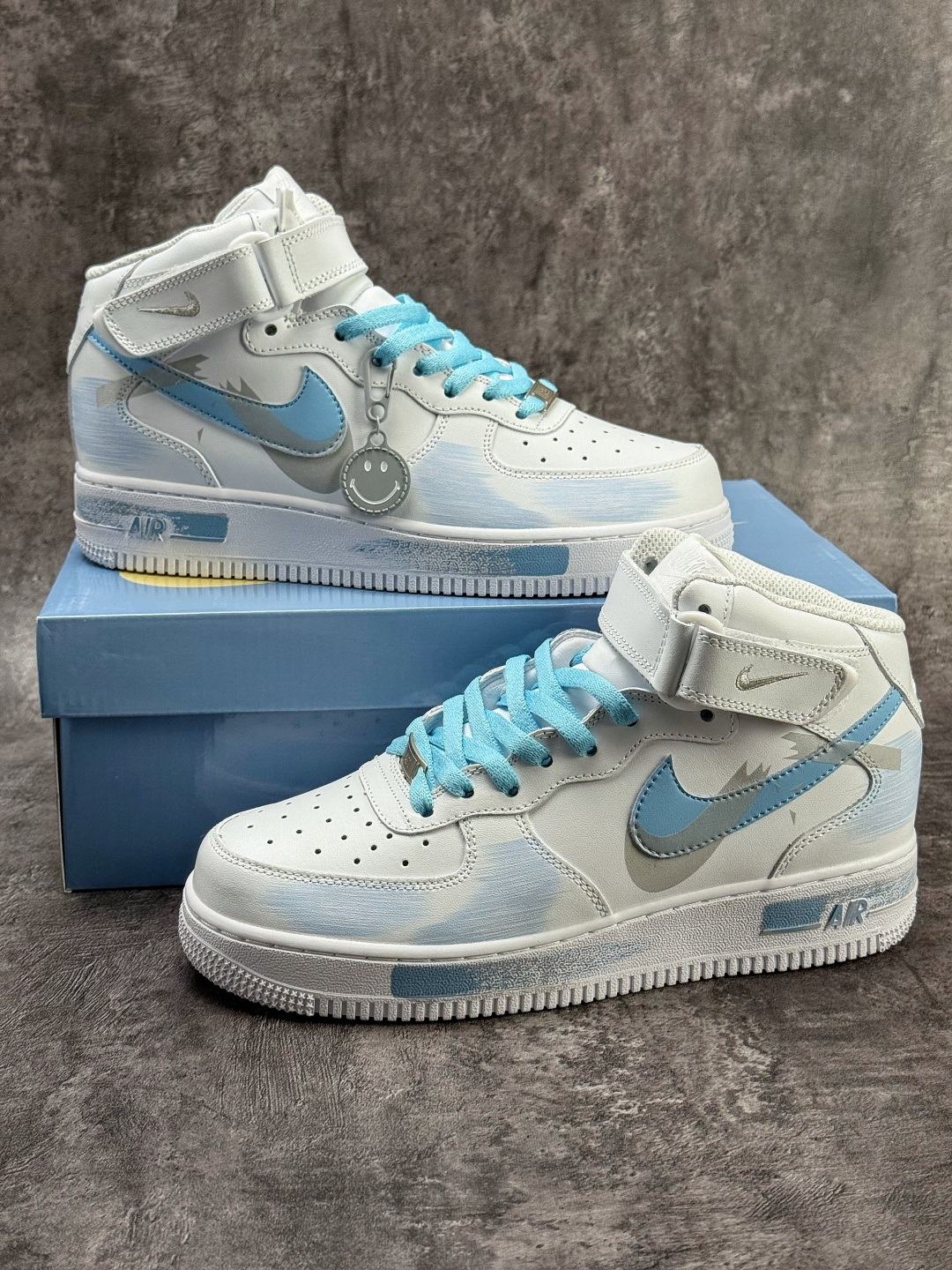 Nike Air Force 1 Mid 07 断裂时空 三勾阴影 白蓝 ZH0316-124