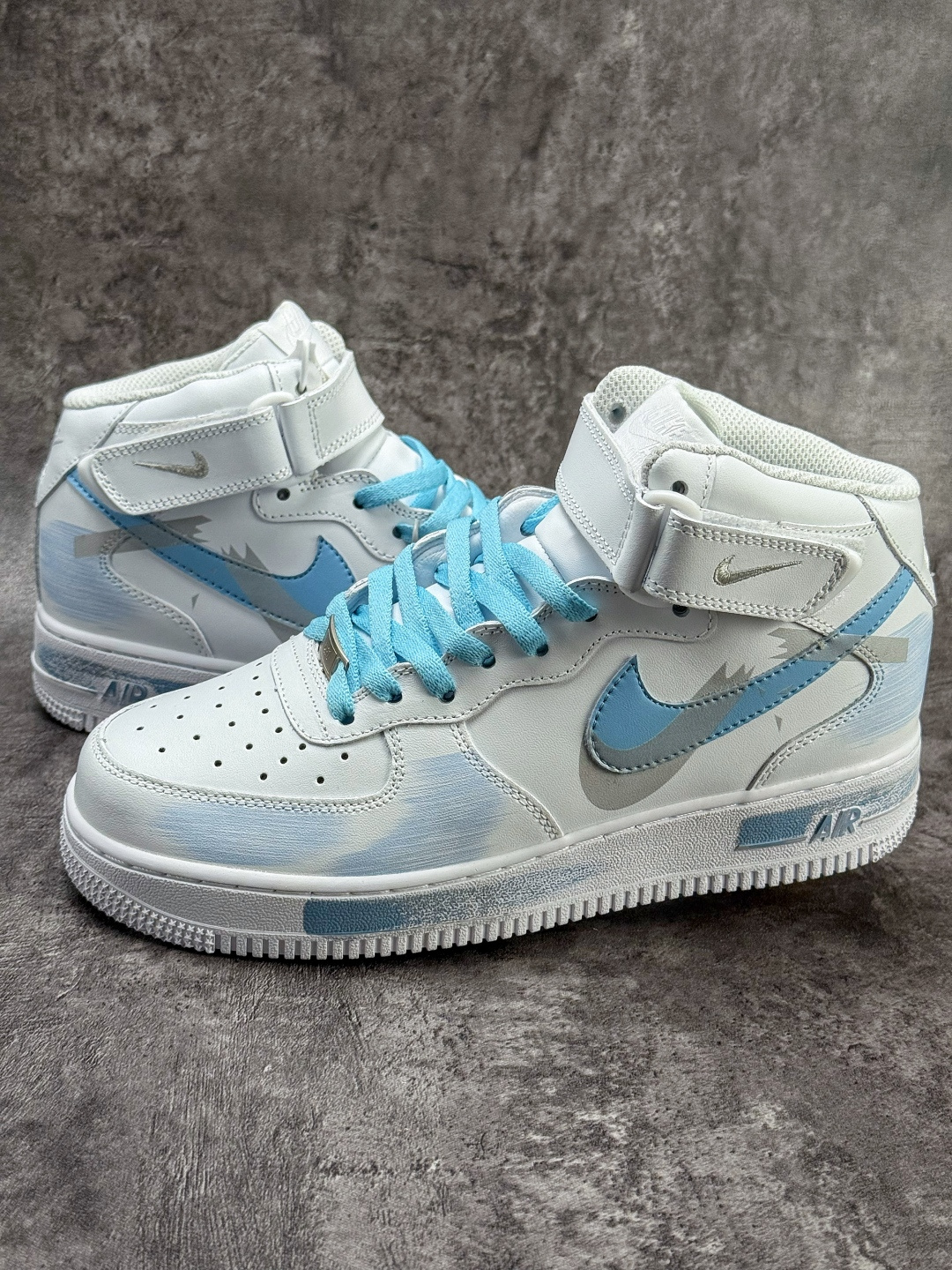 Nike Air Force 1 Mid 07 断裂时空 三勾阴影 白蓝 ZH0316-124