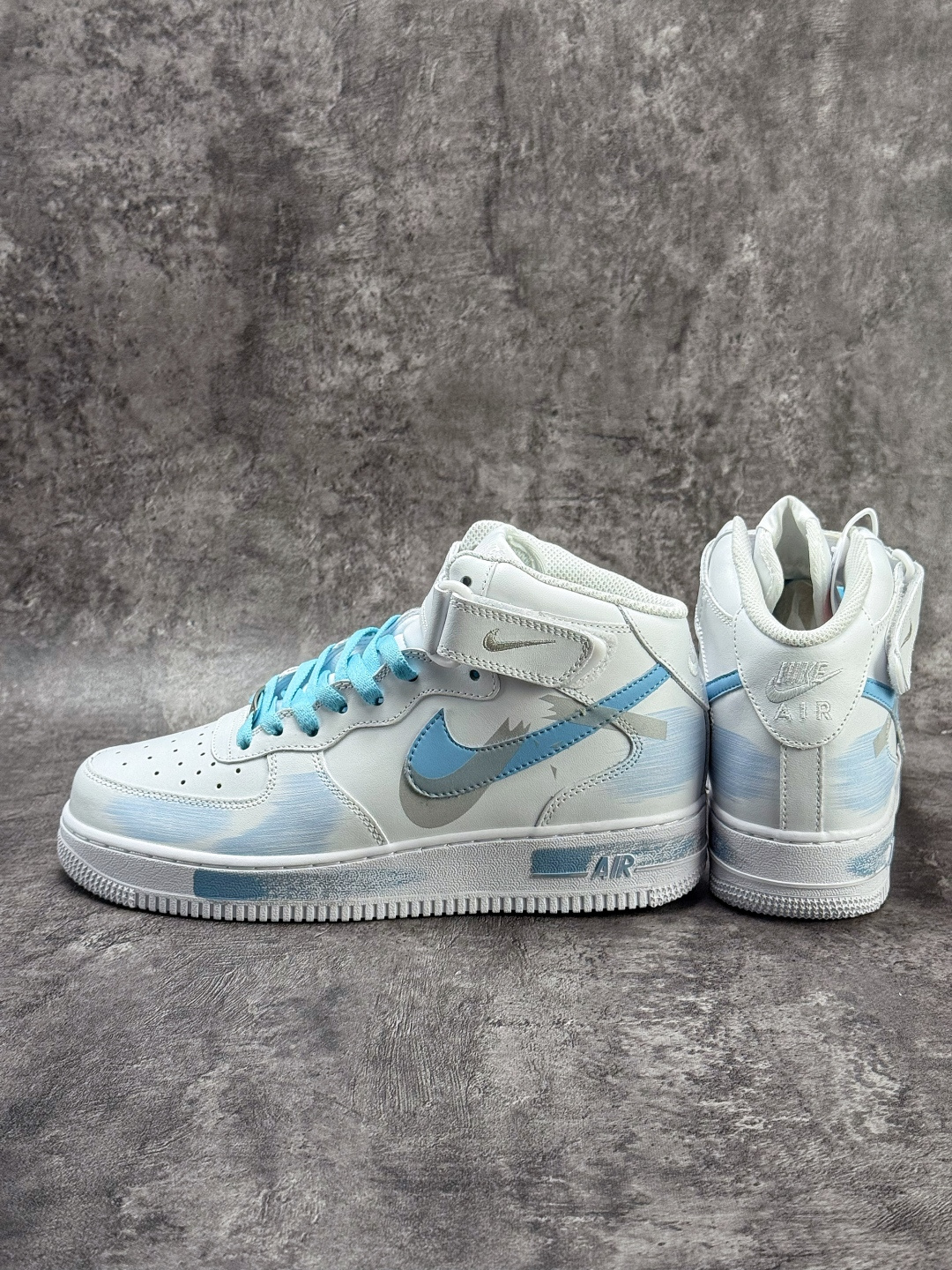 Nike Air Force 1 Mid 07 断裂时空 三勾阴影 白蓝 ZH0316-124