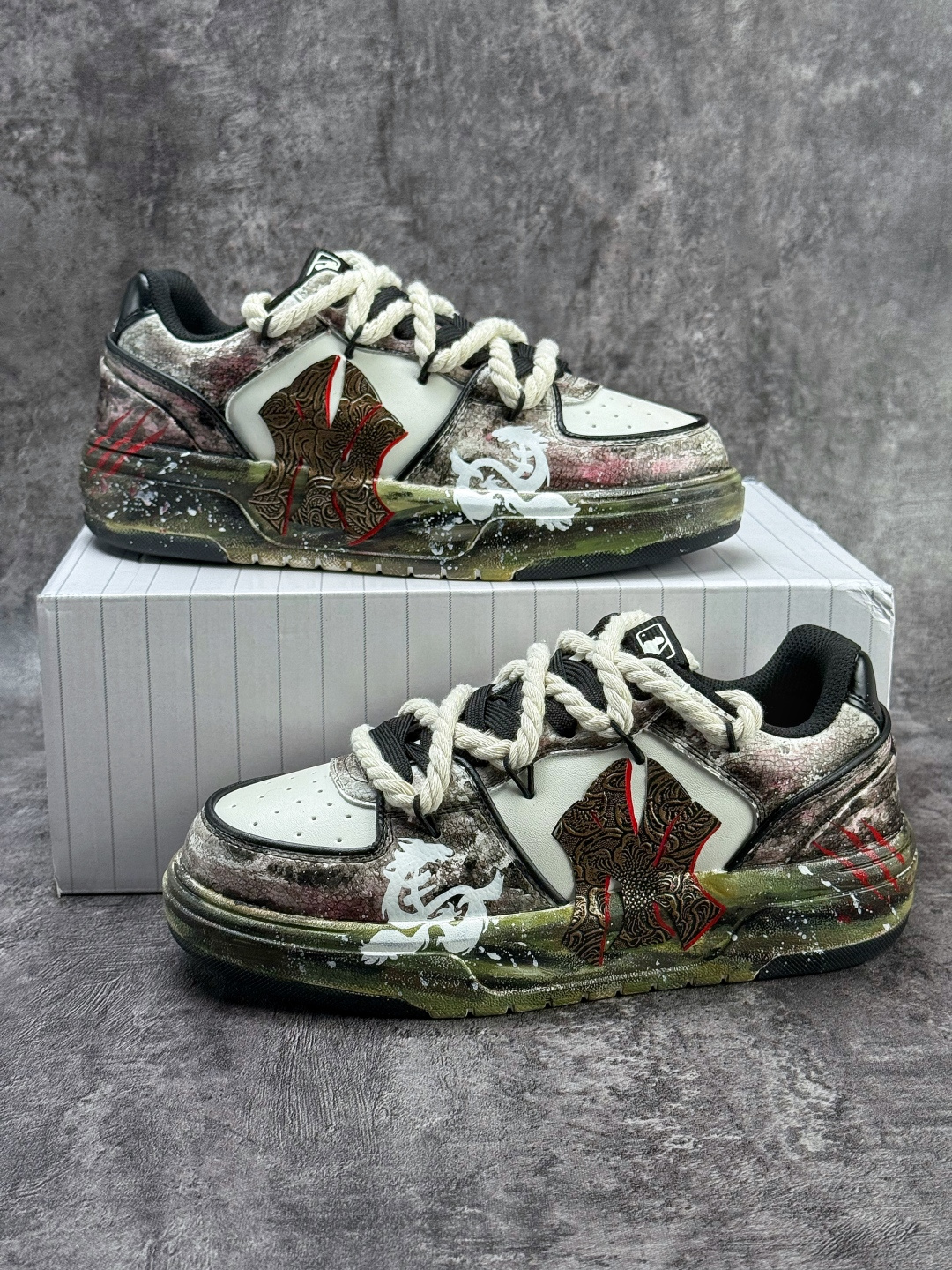 MLB CHUNKY 印花网红老爹鞋 涂鸦恶作剧 内增高6cm 3ASXCA12N