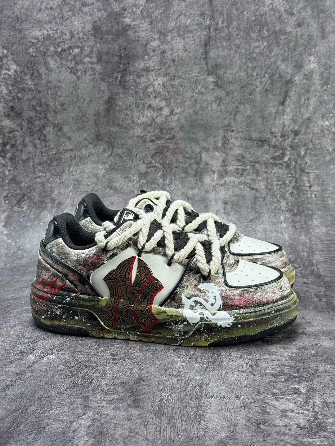 MLB CHUNKY 印花网红老爹鞋 涂鸦恶作剧 内增高6cm 3ASXCA12N