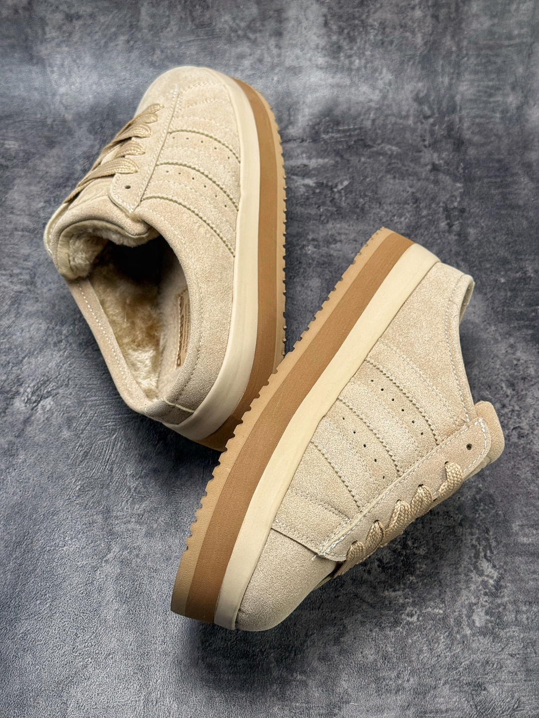 Adidas CAMPUS 00s WTR LO 百搭单品阿迪加绒半拖学院系列 面包风经典复古低帮百搭休闲运动板鞋 JR3732