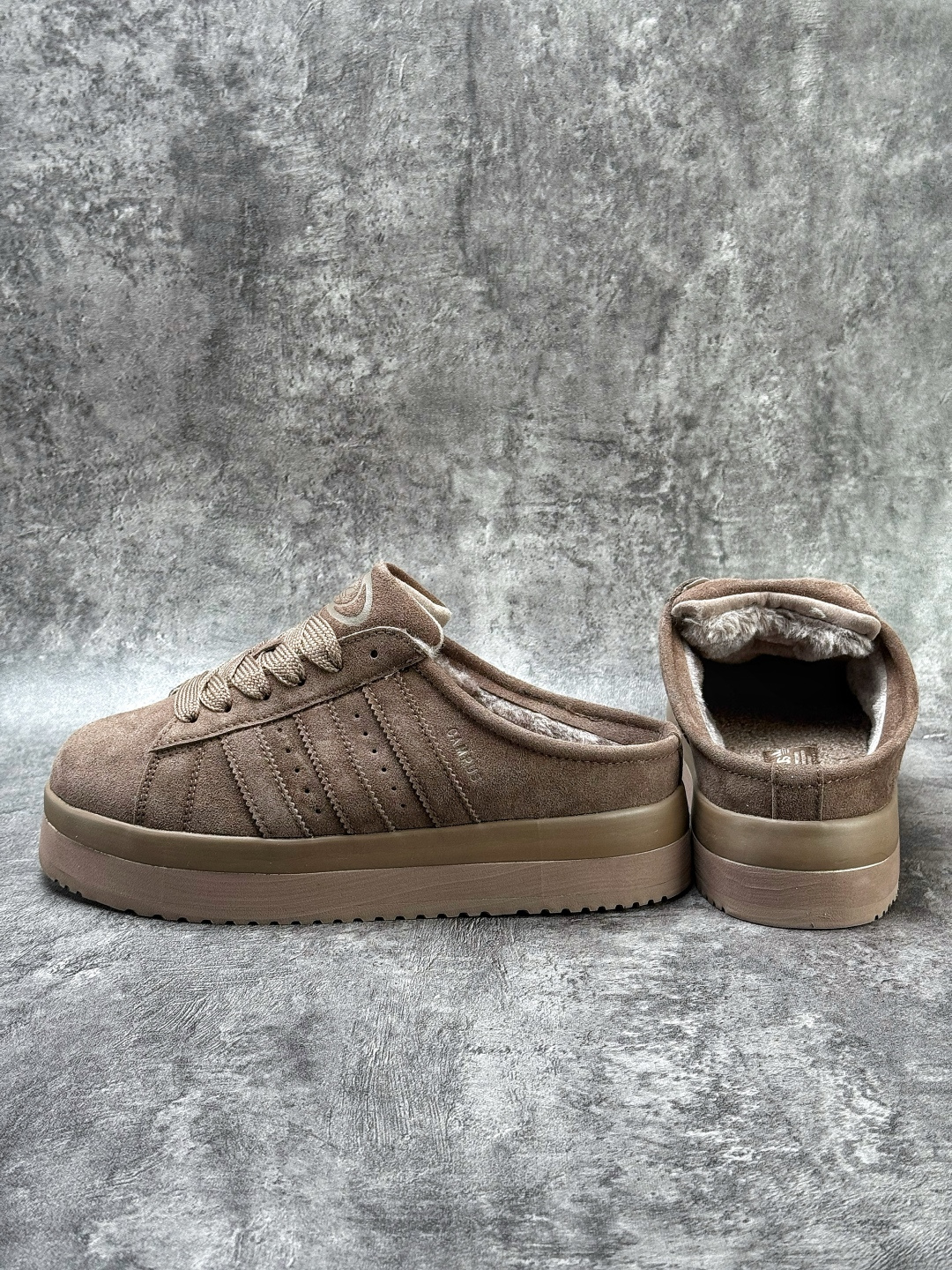 Adidas CAMPUS 00s WTR LO 百搭单品阿迪加绒半拖学院系列 面包风经典复古低帮百搭休闲运动板鞋 JR3731