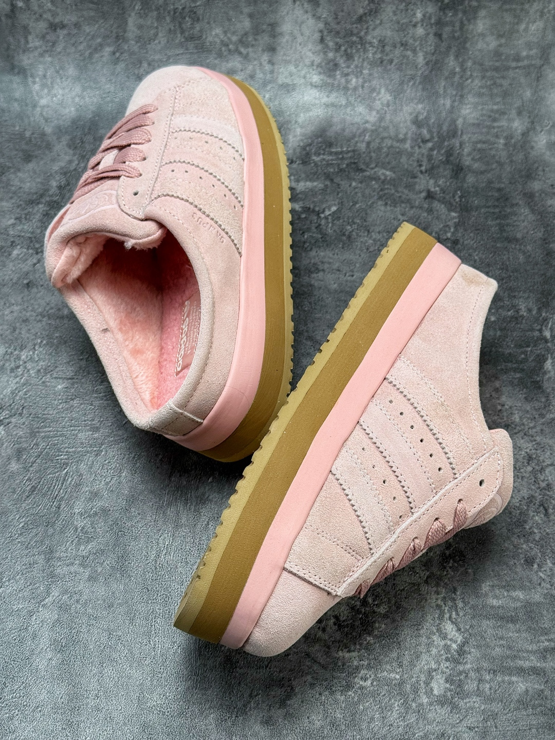 Adidas CAMPUS 00s WTR LO 百搭单品阿迪加绒半拖学院系列 面包风经典复古低帮百搭休闲运动板鞋 JR3238