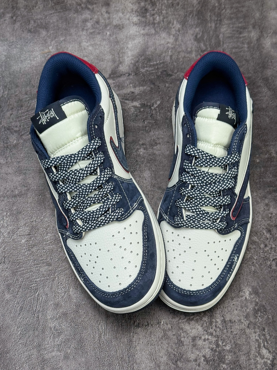 Travis Scott x Nike Air Jordan 1 Low x Stussy Air Jordan 1 Low 反转蓝白满天星倒钩 纯原版本 DZ5899-039