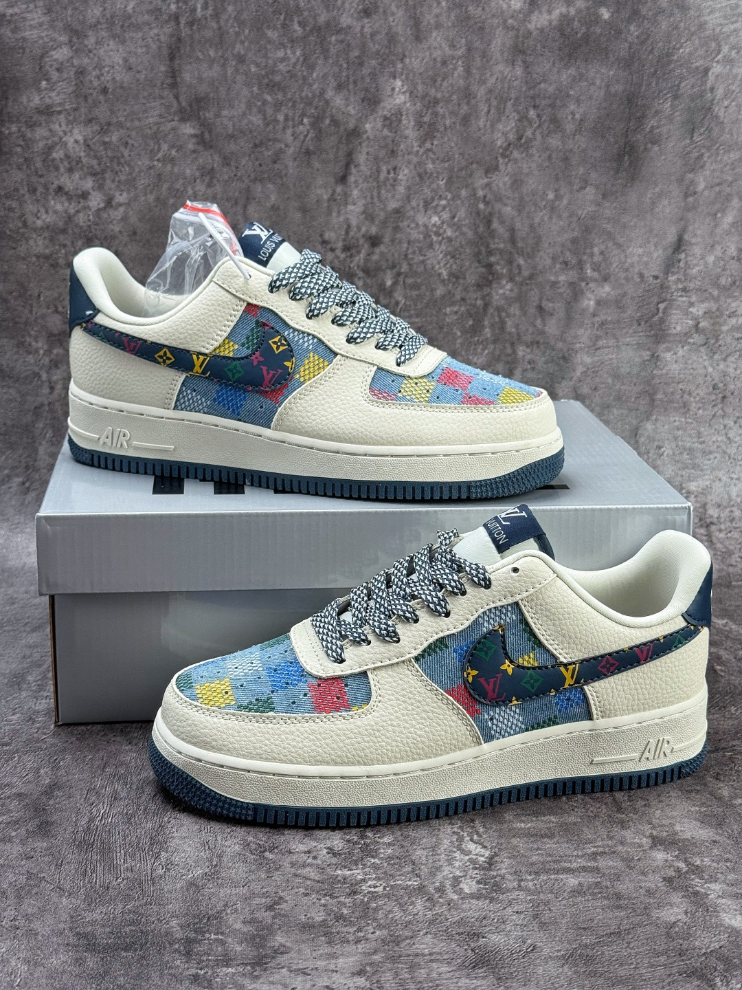210 Nike Air Force 1 Low 07 x Louis Vuitton 白蓝牛仔满天星 LD1999-005
