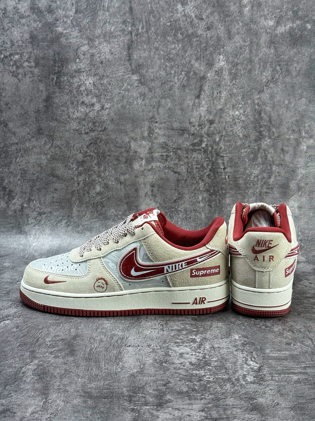 Nike Air Force 1 Low 07 x Superme 灰红小勾满天星 SS1979-012 Nike Air Force 1 Low 07 x Superme 灰红小勾满天星 SS1979-012