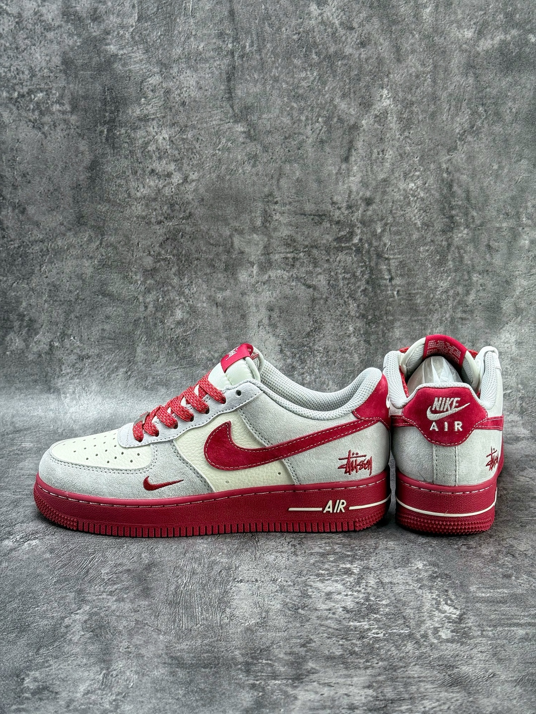Nike Air Force 1 Low 07 x Stussy 灰白红小勾满天星 JP8028-076 Nike Air Force 1 Low 07 x Stussy 灰白红小勾满天星 JP8028-076