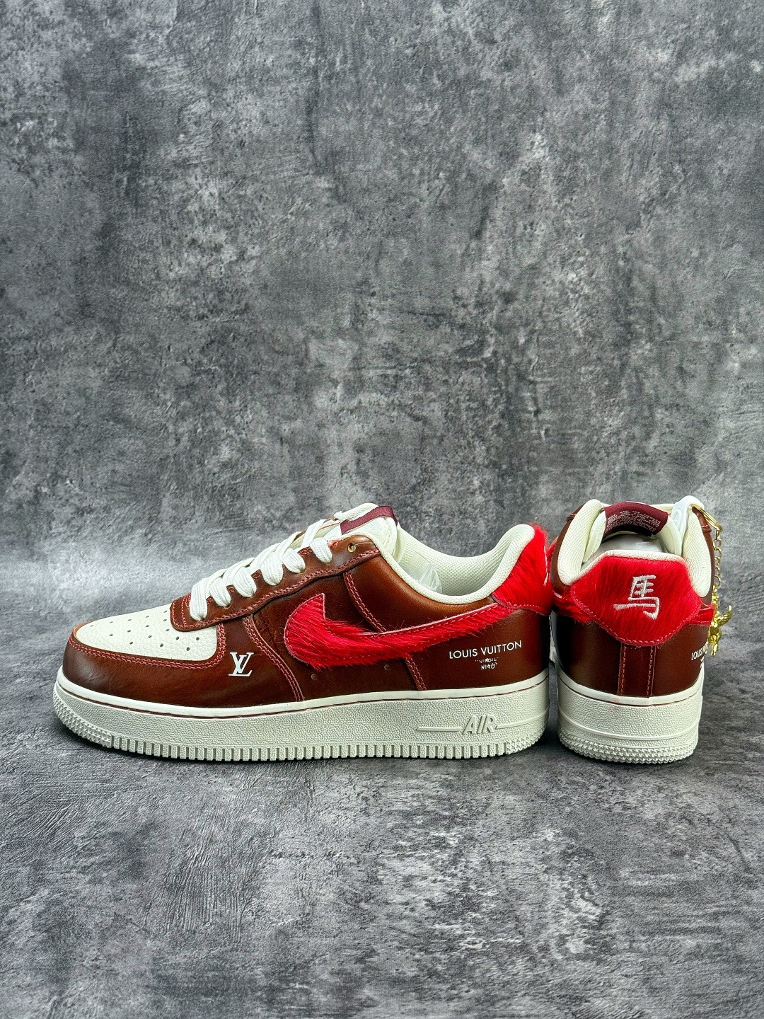 Nike Air Force 1 Low 07 x Louis Vuitton 棕白红 FV3694-103 Nike Air Force 1 Low 07 x Louis Vuitton 棕白红 FV3694-103