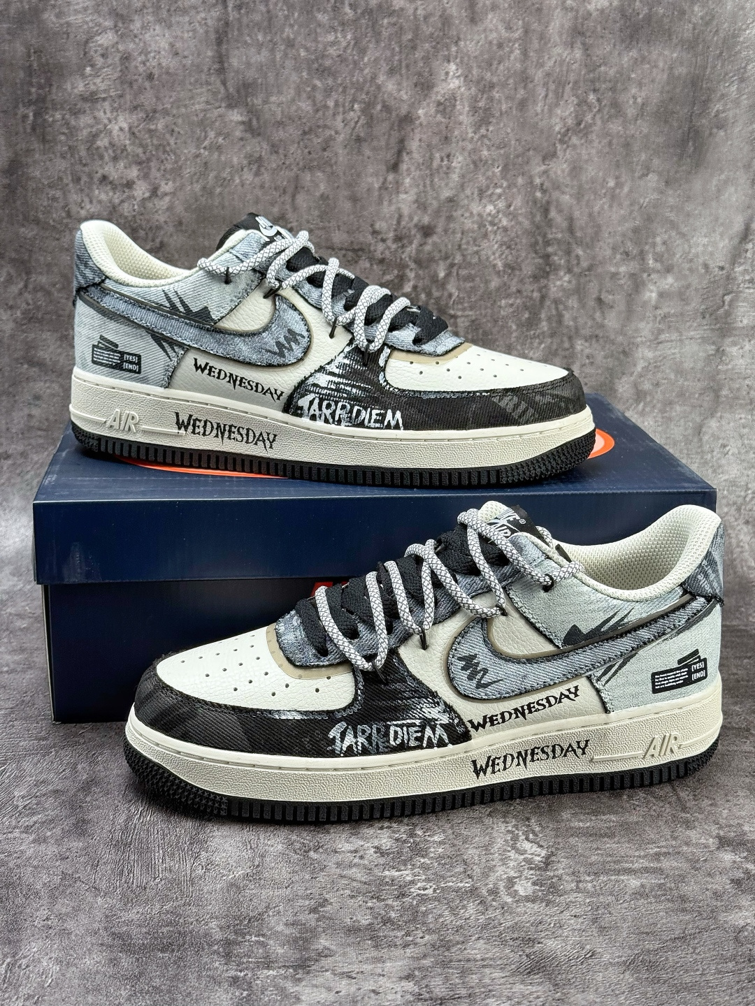 Nike Air Force 1 Low 07 黑白牛仔补丁 FB0607-110 Nike Air Force 1 Low 07 黑白牛仔补丁 FB0607-110
