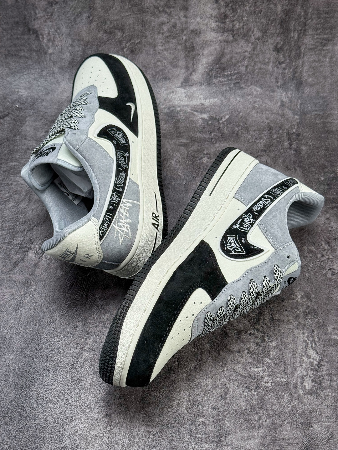 Nike Air Force 1 Low 07 x Stussy 黑白灰小勾满天星 SS1979-013