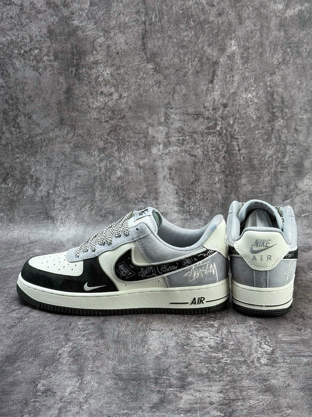 Nike Air Force 1 Low 07 x Stussy 黑白灰小勾满天星 SS1979-013
